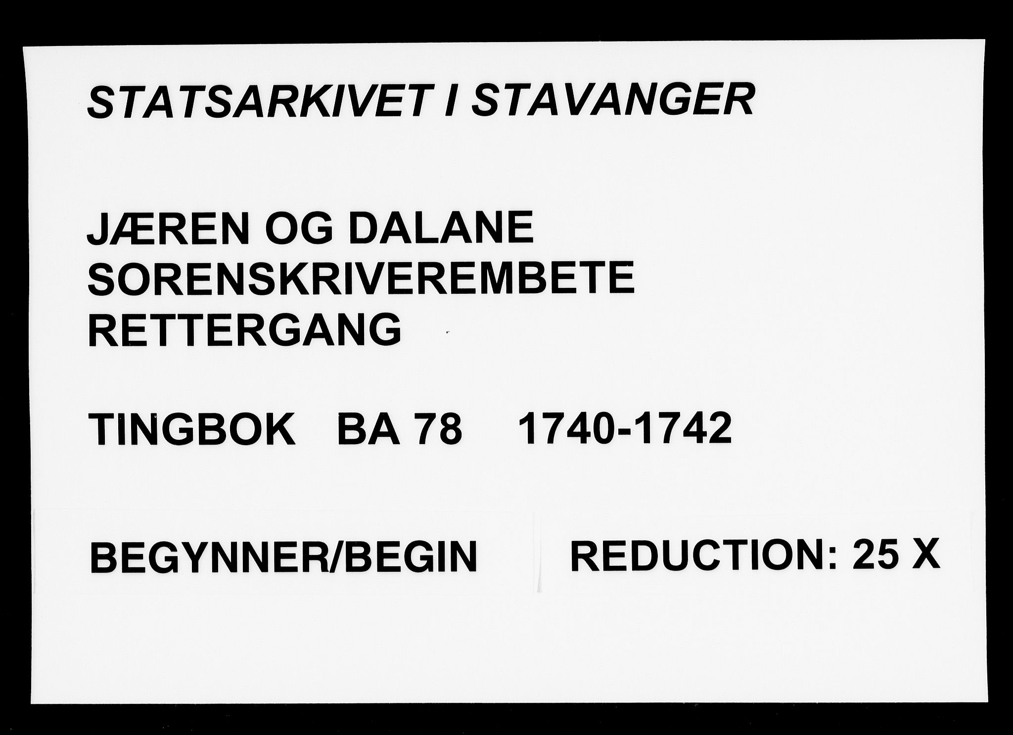 Jæren og Dalane sorenskriveri, SAST/A-100306/3/30/30BA/L0078: TINGBOK, 1740-1742