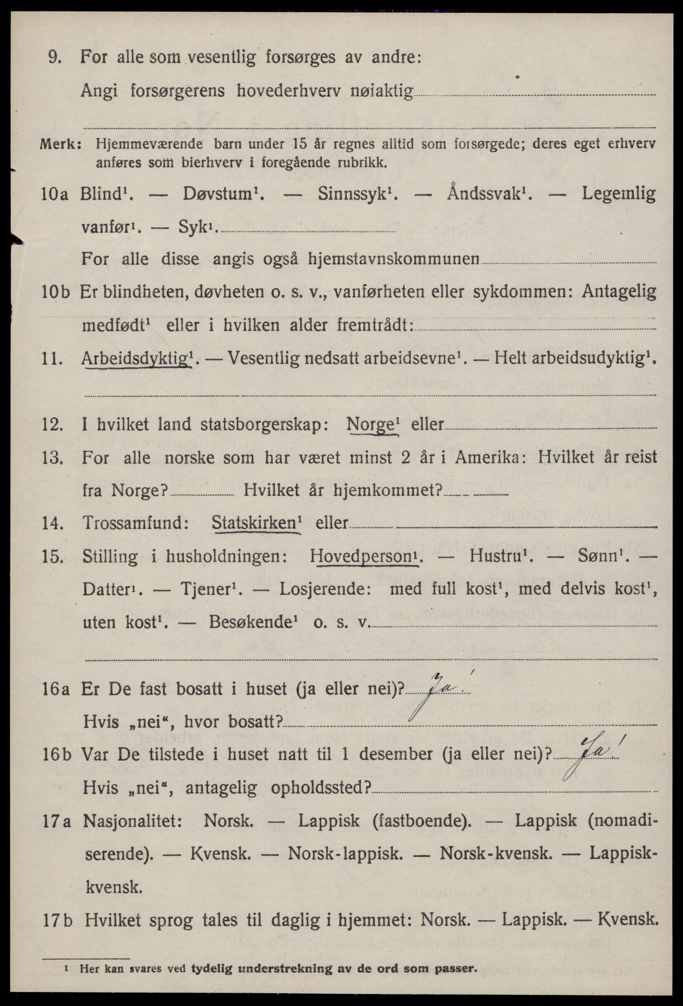 SAT, 1920 census for Selbu, 1920, p. 2057