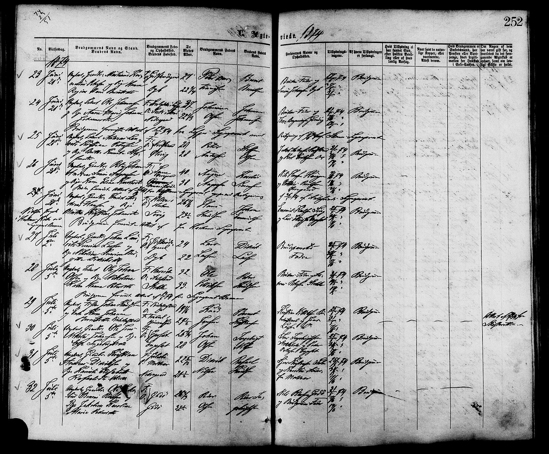 Ministerialprotokoller, klokkerbøker og fødselsregistre - Møre og Romsdal, AV/SAT-A-1454/528/L0399: Parish register (official) no. 528A10, 1864-1879, p. 252