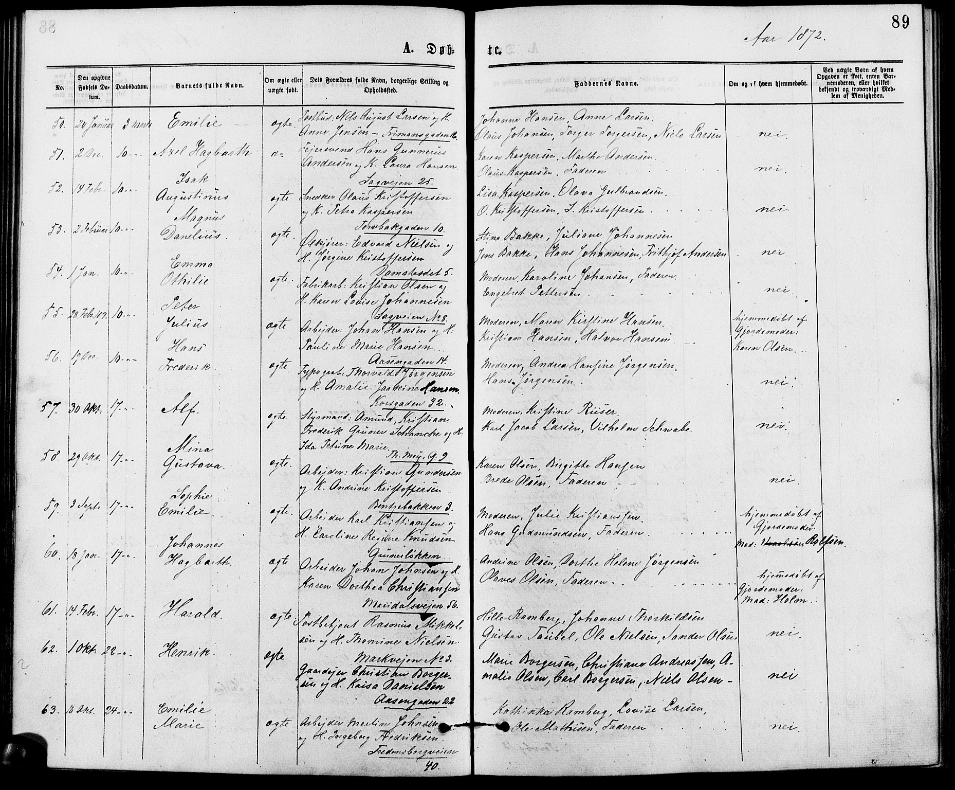 Gamle Aker prestekontor Kirkebøker, AV/SAO-A-10617a/G/L0003: Parish register (copy) no. 3, 1869-1874, p. 89