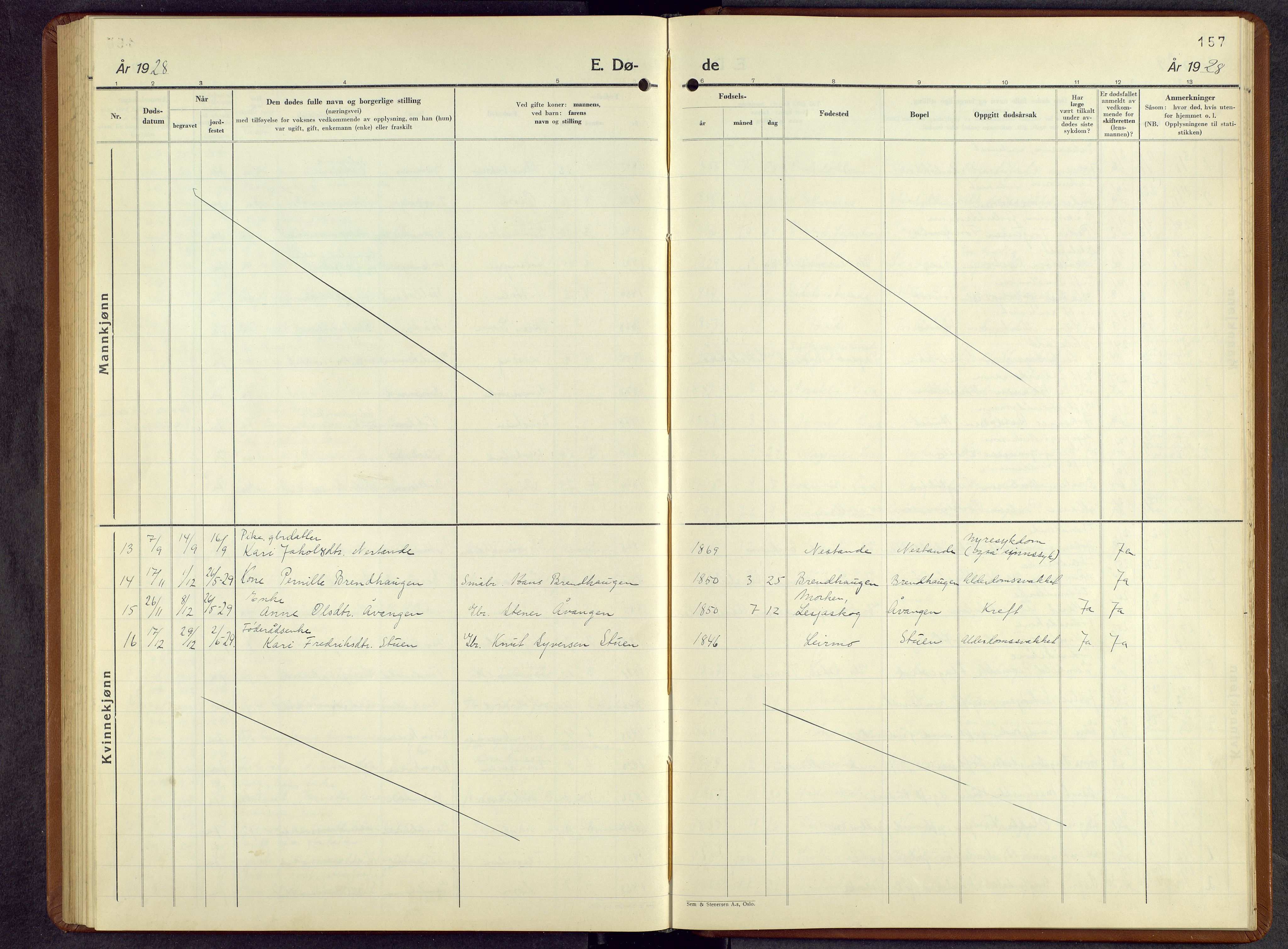 Lesja prestekontor, SAH/PREST-068/H/Ha/Hab/L0010: Parish register (copy) no. 10, 1925-1960, p. 157