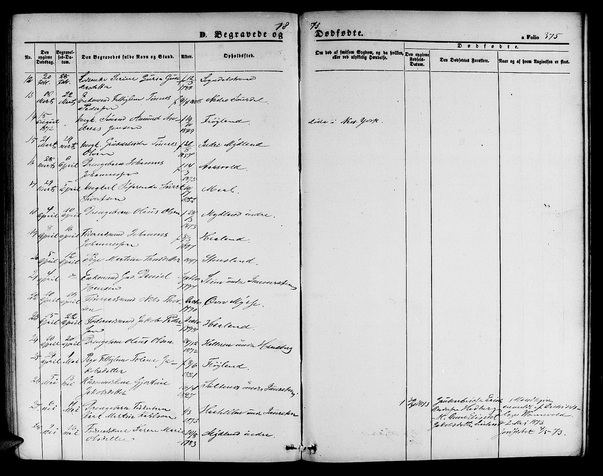 Sokndal sokneprestkontor, SAST/A-101808: Parish register (copy) no. B 3, 1865-1879, p. 375