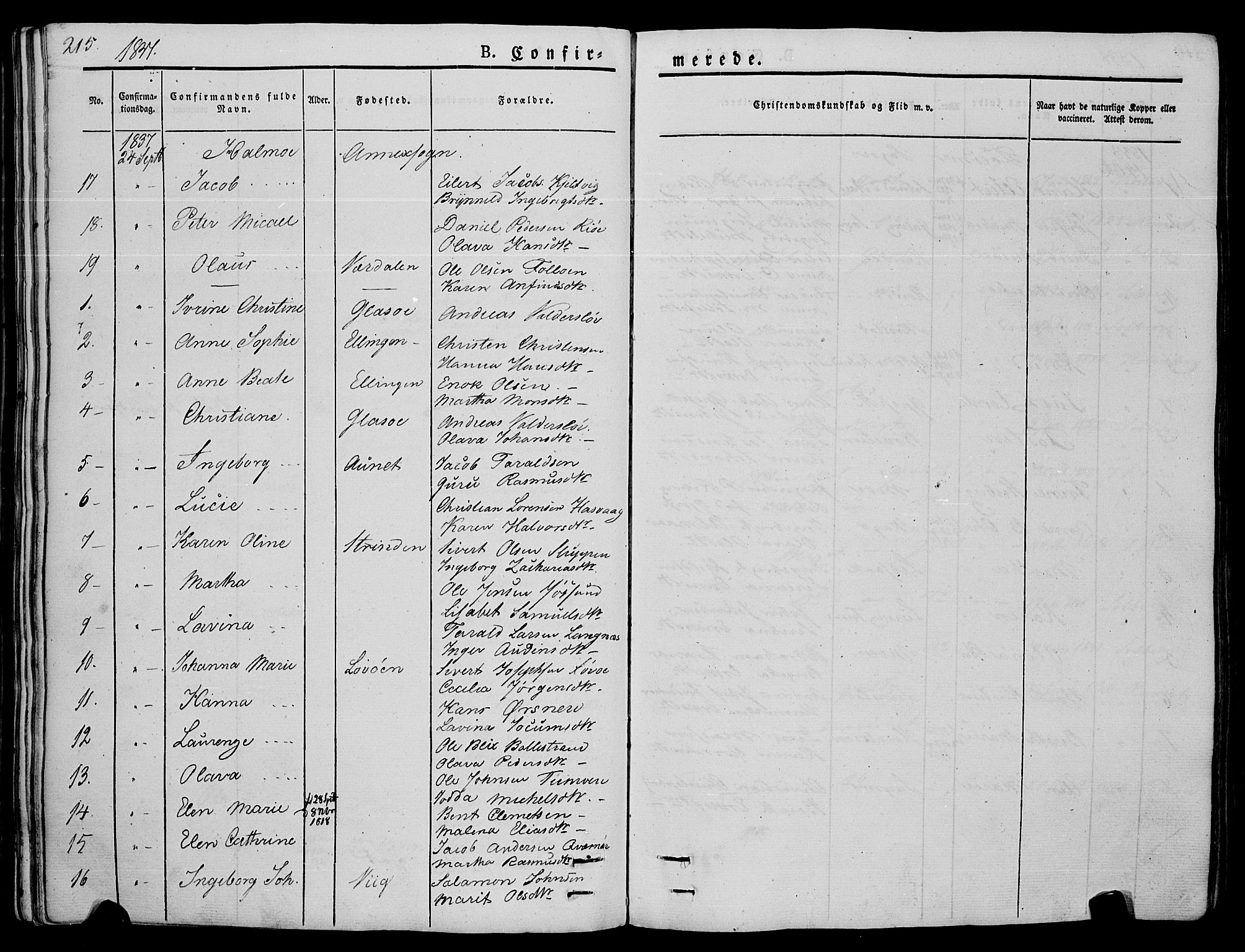 Ministerialprotokoller, klokkerbøker og fødselsregistre - Nord-Trøndelag, SAT/A-1458/773/L0614: Parish register (official) no. 773A05, 1831-1856, p. 215