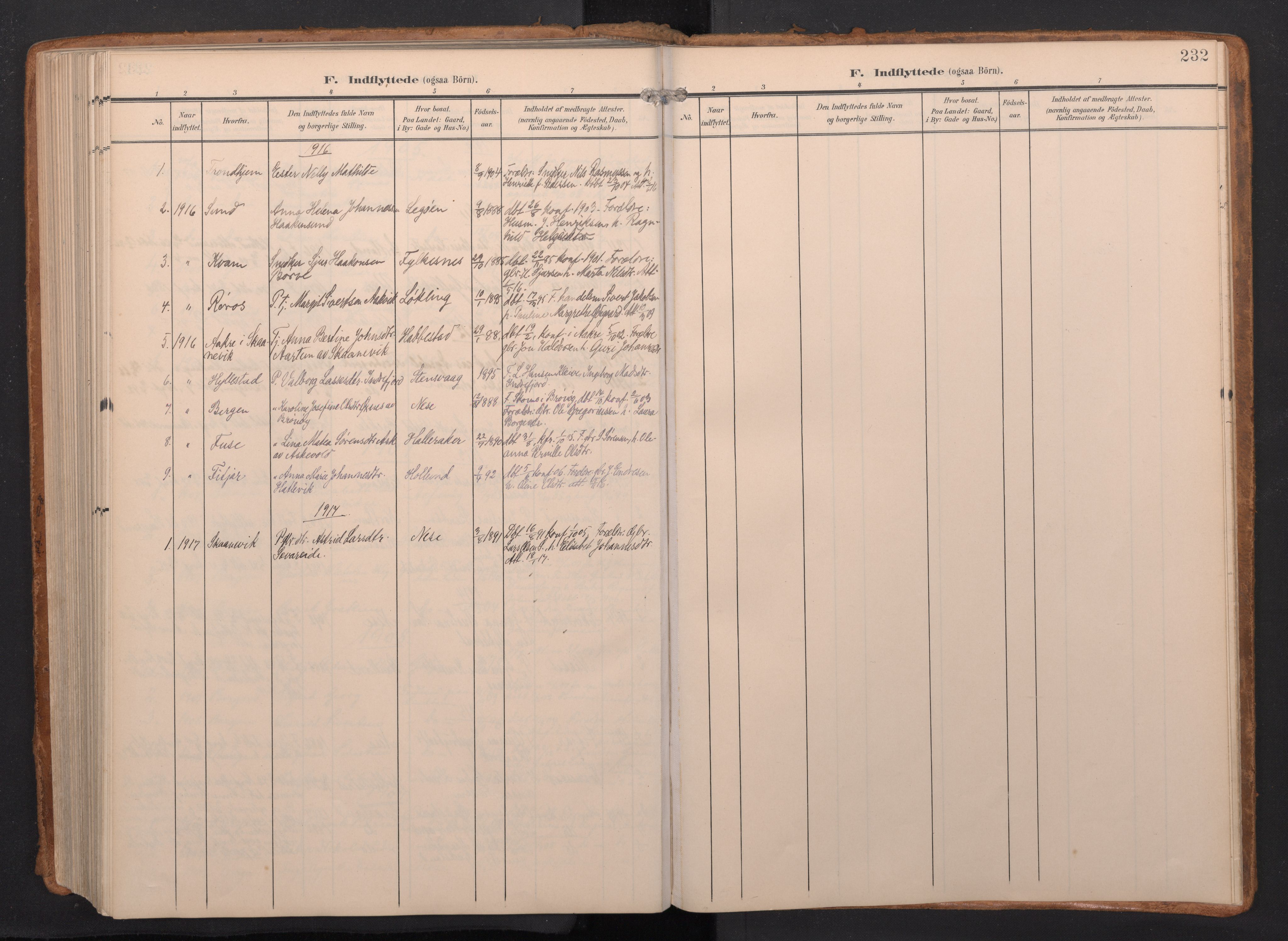 Finnås sokneprestembete, SAB/A-99925/H/Ha/Haa/Haac/L0003: Parish register (official) no. C 3, 1905-1917, p. 232