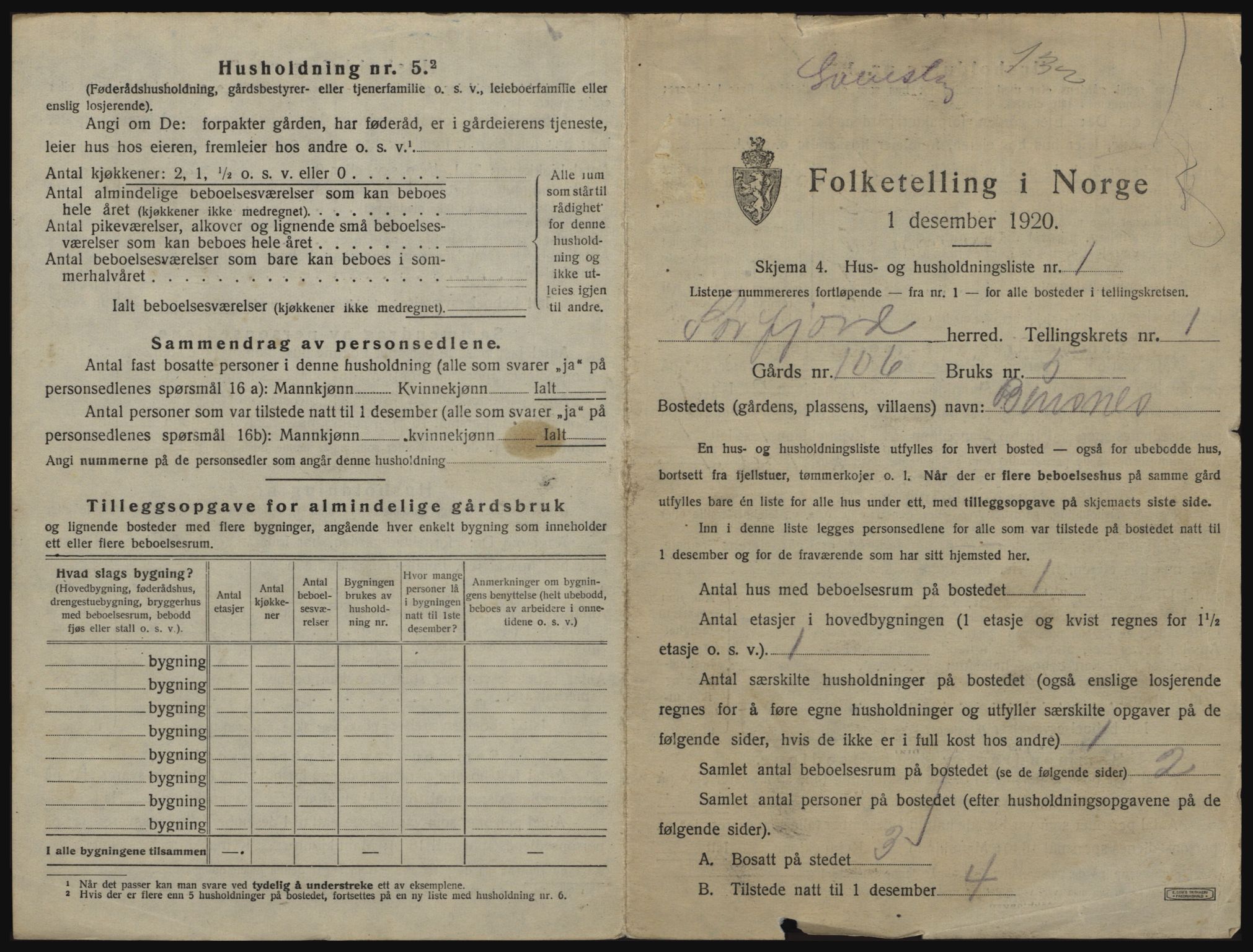 SATØ, 1920 census for Sørfjord, 1920, p. 5