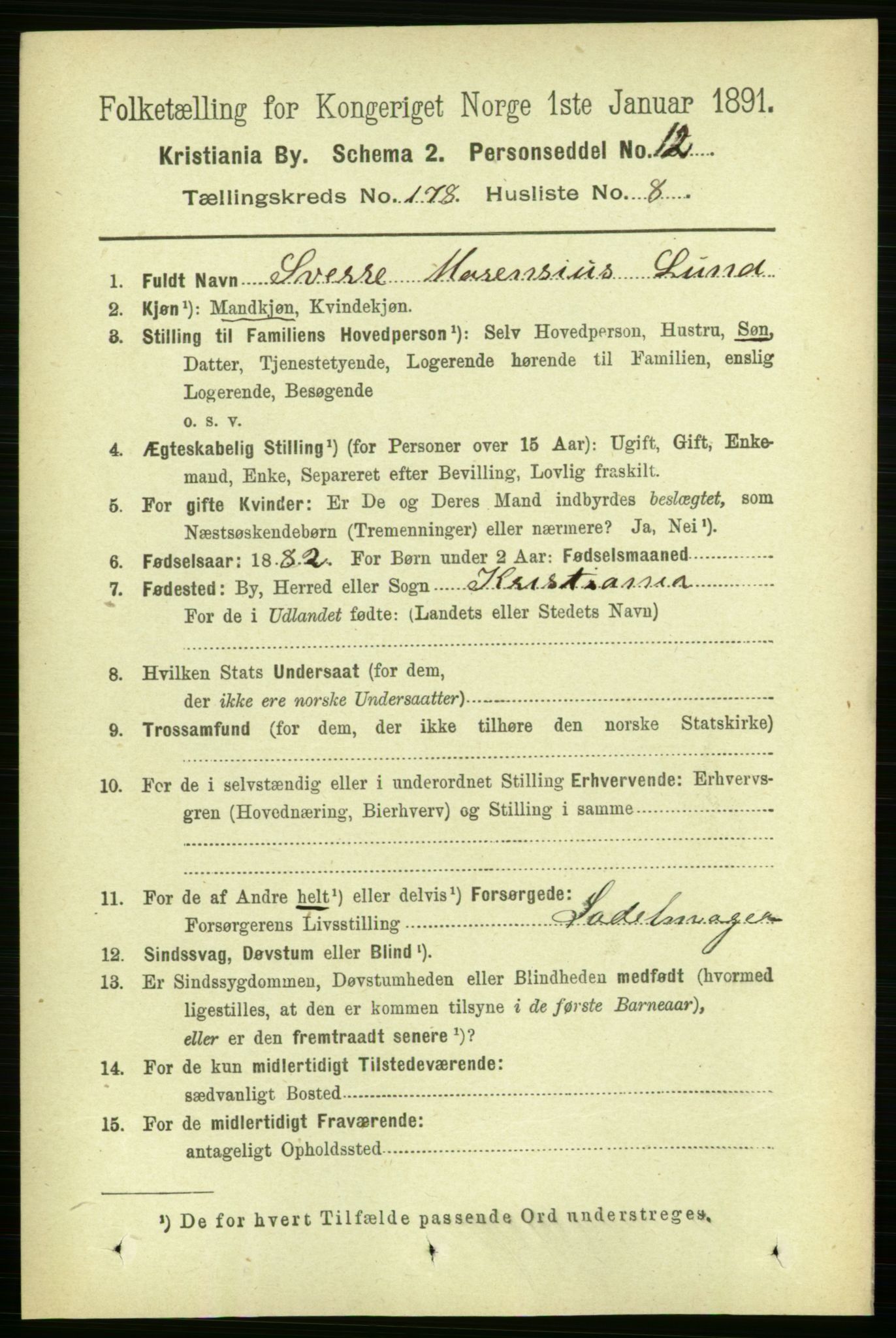 RA, 1891 census for 0301 Kristiania, 1891, p. 107708