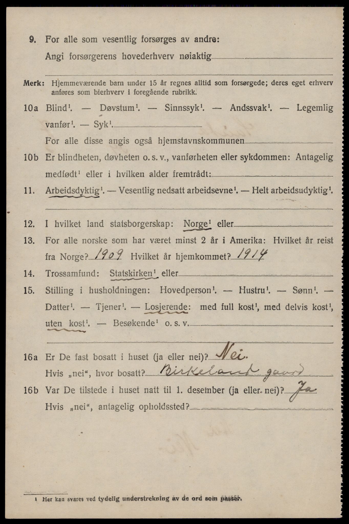 SAST, 1920 census for Sauda, 1920, p. 4105