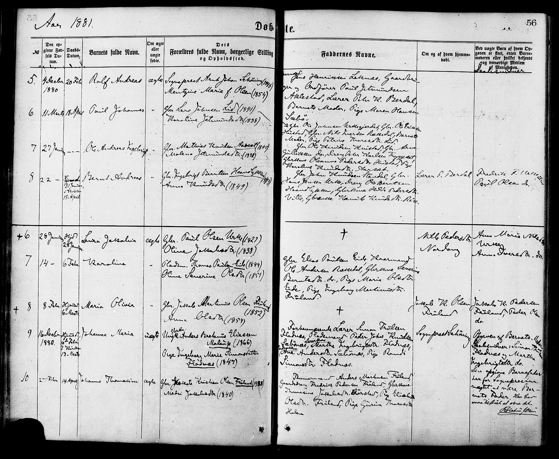 Ministerialprotokoller, klokkerbøker og fødselsregistre - Møre og Romsdal, SAT/A-1454/515/L0210: Parish register (official) no. 515A06, 1868-1885, p. 56