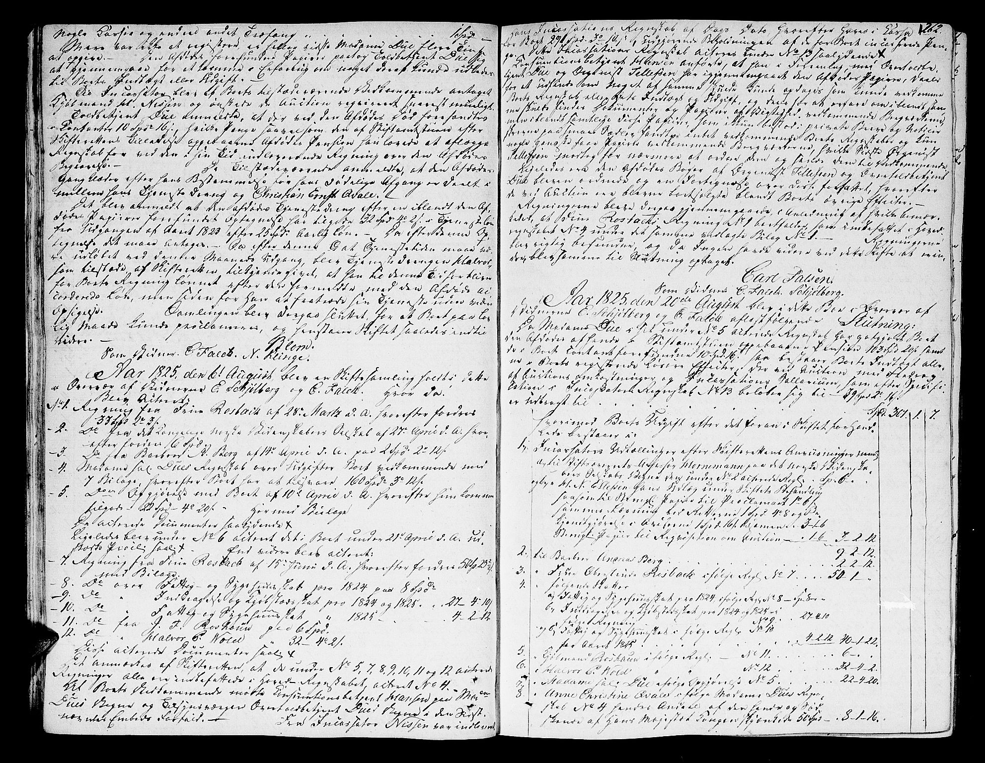 Trondheim byfogd, AV/SAT-A-0003/1/3/3A/L0027: Skifteprotokoll - gml.nr.22. (m/ register) U, 1825-1829, p. 261b-262a