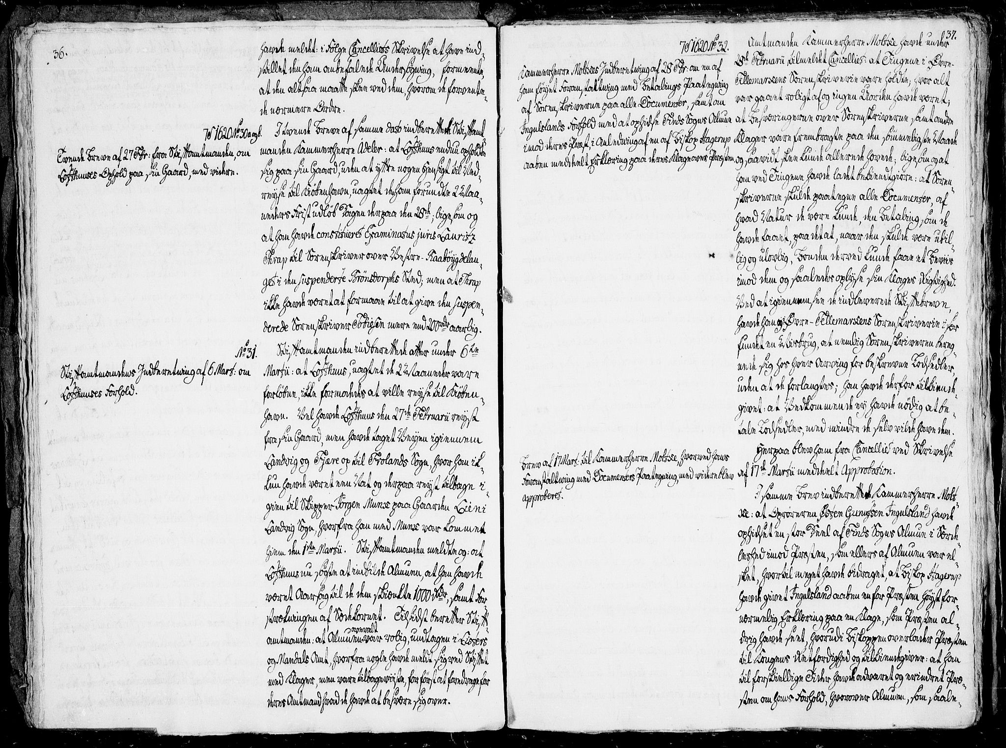 Danske Kanselli, Skapsaker, AV/RA-EA-4061/F/L0101: Skap 16, pakke 7 VII, 1787, p. 36-37