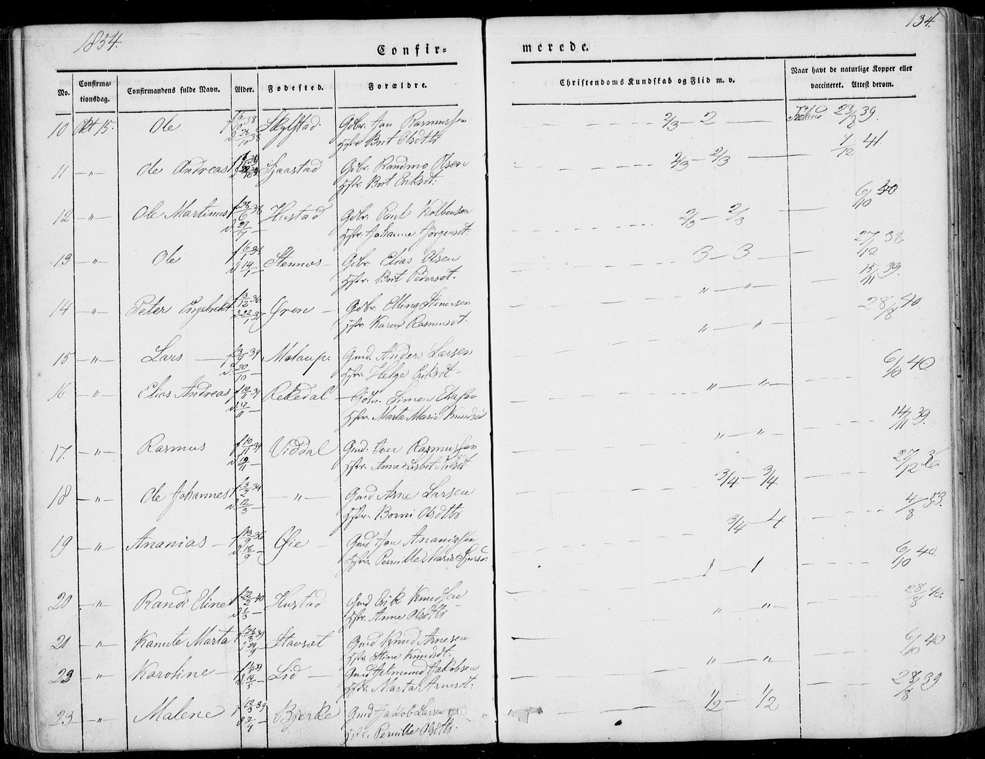 Ministerialprotokoller, klokkerbøker og fødselsregistre - Møre og Romsdal, AV/SAT-A-1454/515/L0209: Parish register (official) no. 515A05, 1847-1868, p. 134