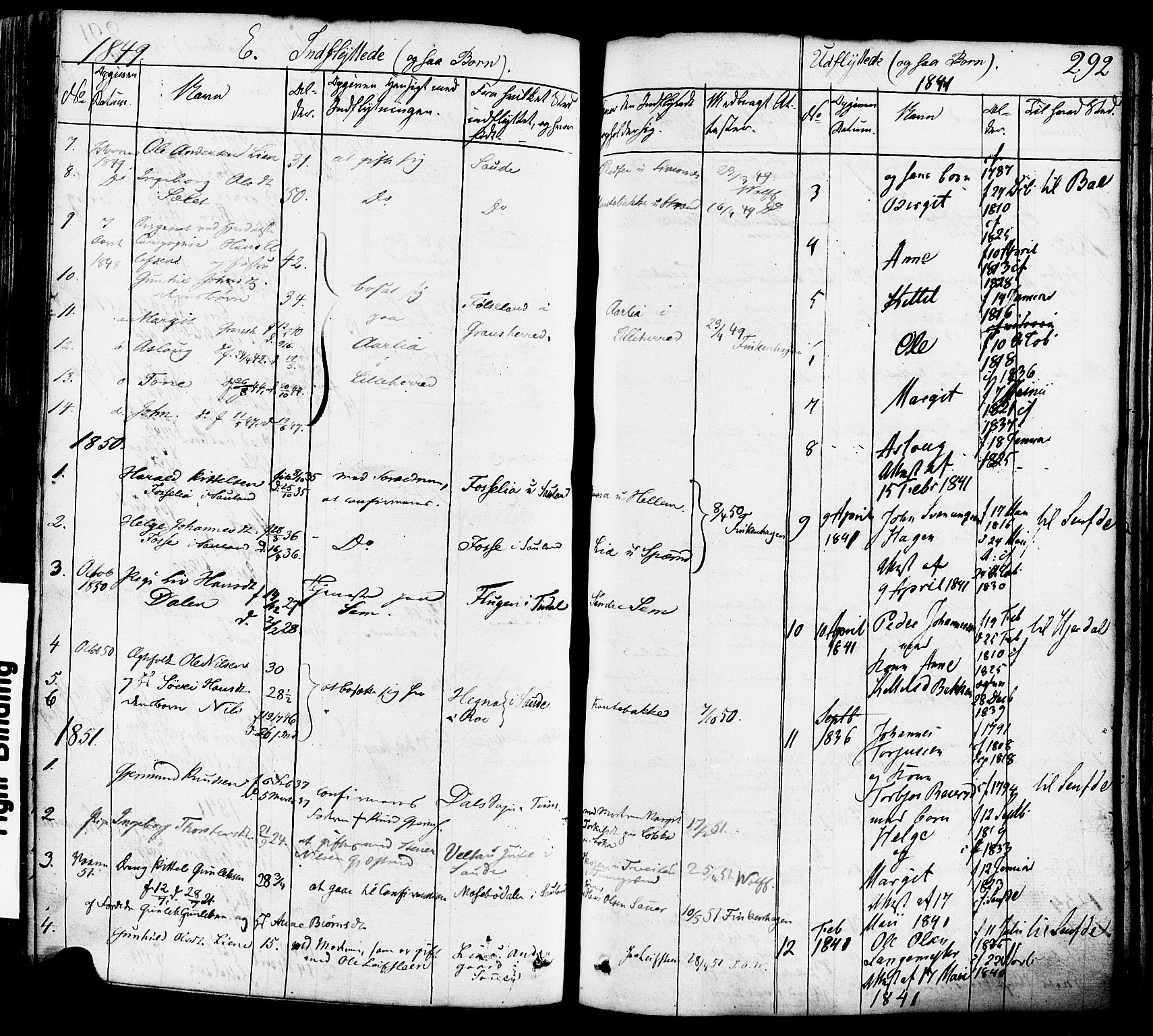 Heddal kirkebøker, SAKO/A-268/F/Fa/L0006: Parish register (official) no. I 6, 1837-1854, p. 292