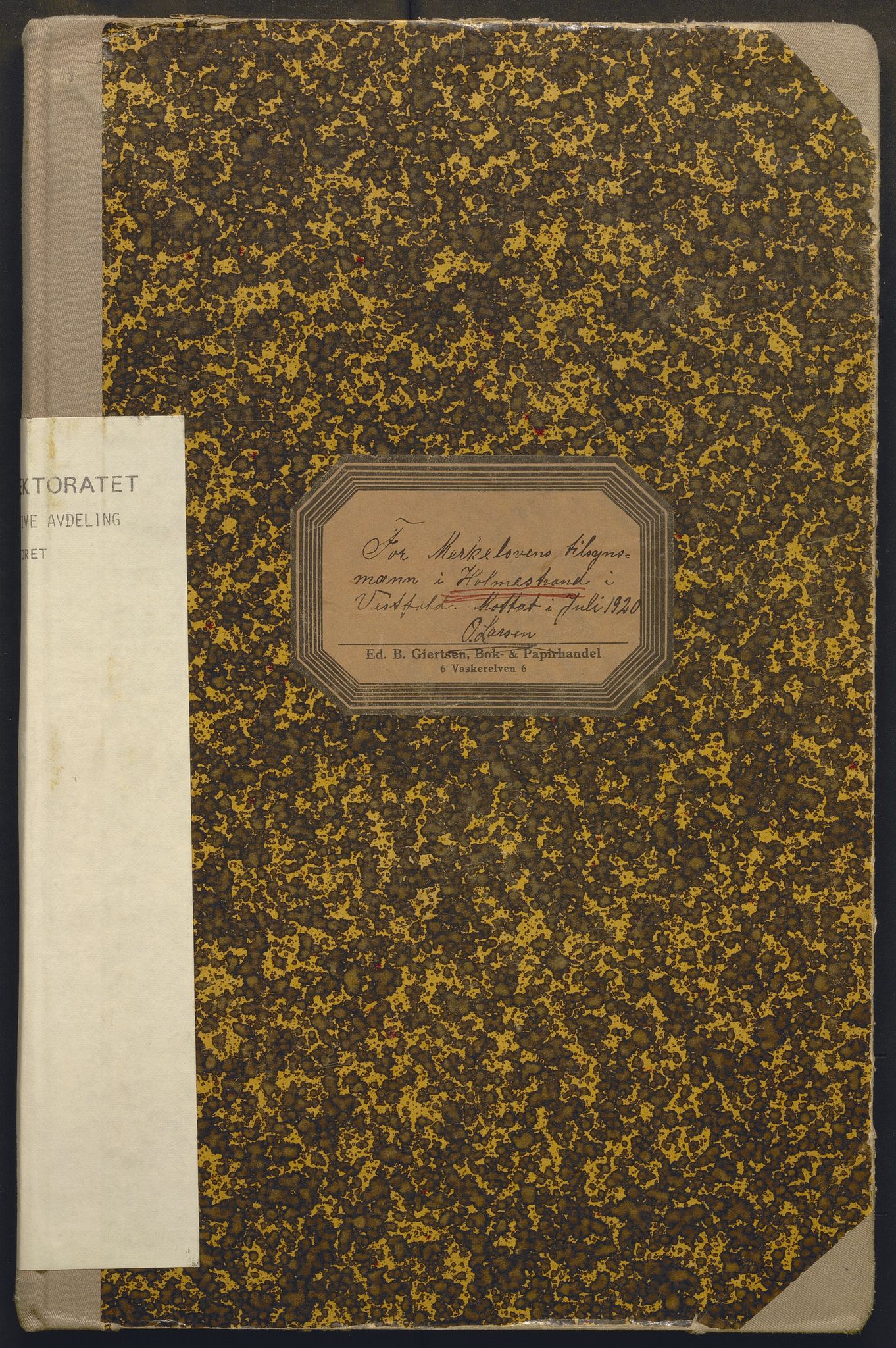 Fiskeridirektoratet - 1 Adm. ledelse - 13 Båtkontoret, AV/SAB-A-2003/I/Ia/Iam/L0005: 135.1303/1 Merkeprotokoll - Holmestrand, 1920-1967