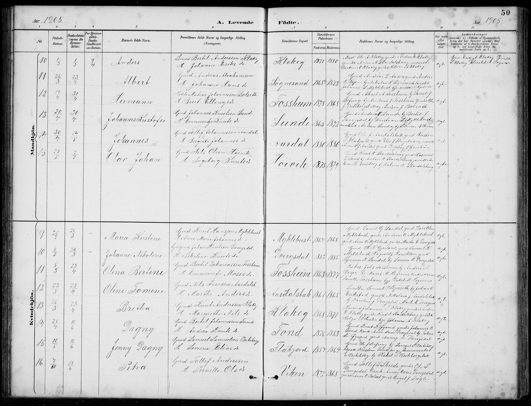 Jølster sokneprestembete, SAB/A-80701/H/Hab/Habb/L0002: Parish register (copy) no. B 2, 1887-1920, p. 50