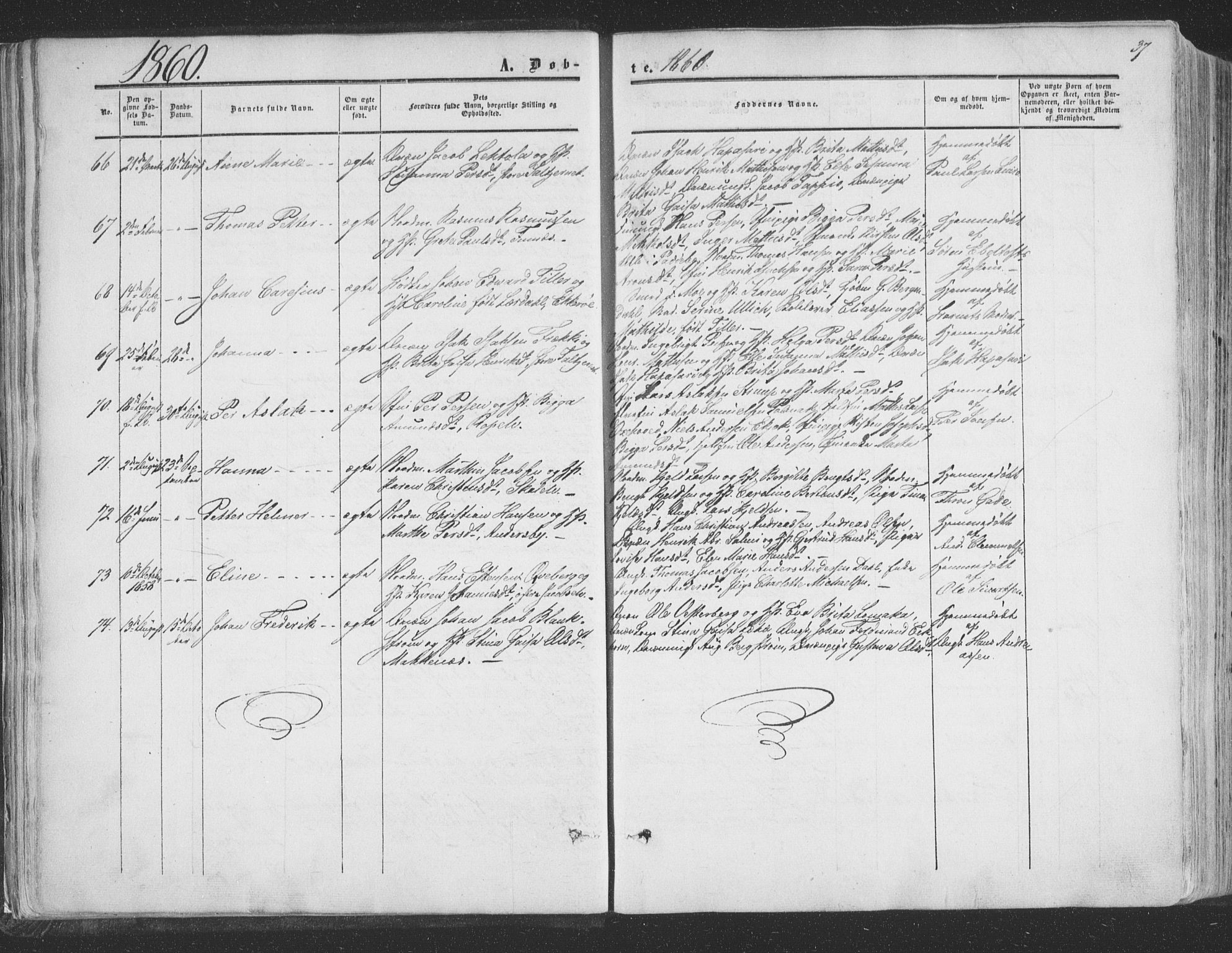 Vadsø sokneprestkontor, AV/SATØ-S-1325/H/Ha/L0004kirke: Parish register (official) no. 4, 1854-1880, p. 37