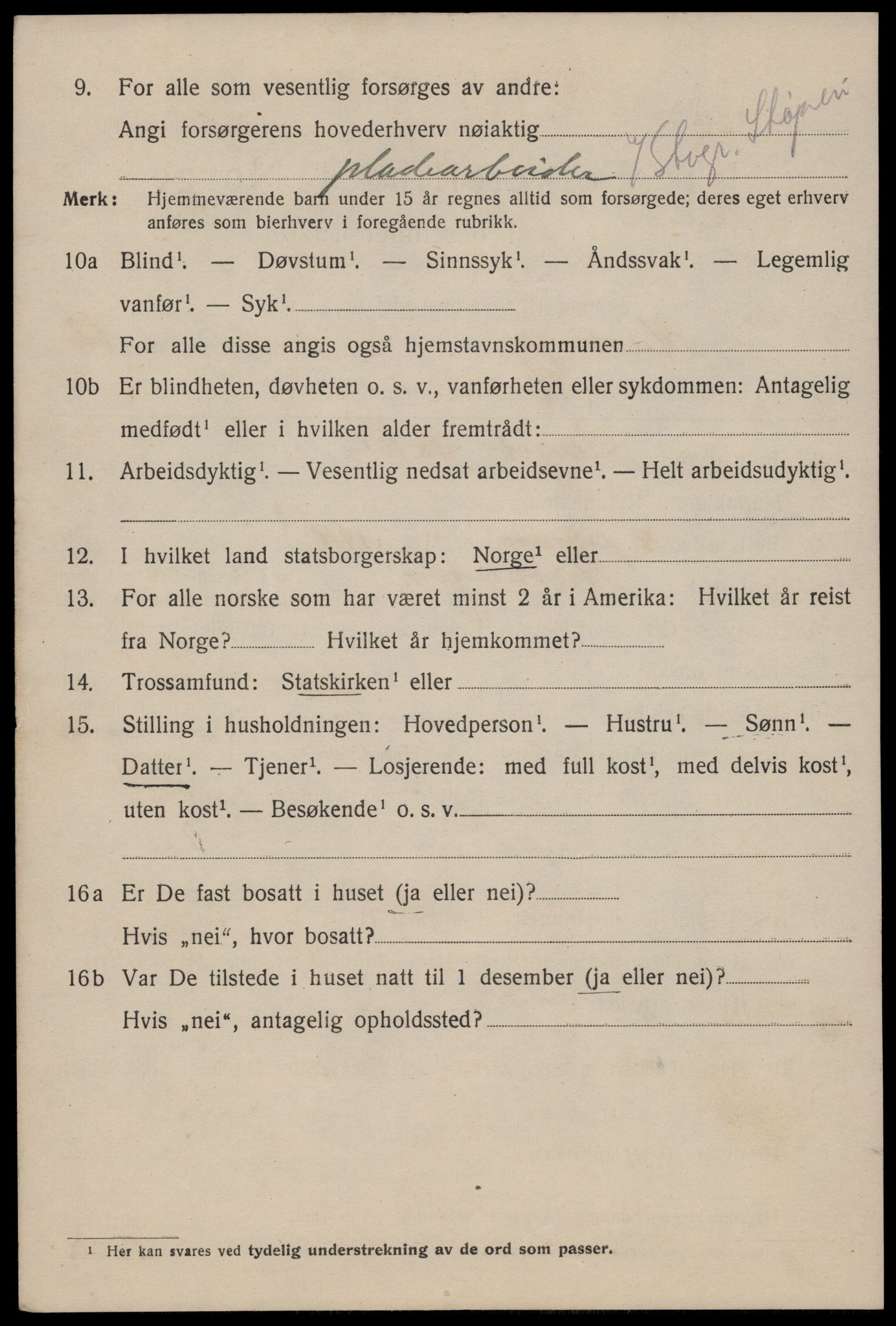 SAST, 1920 census for Stavanger, 1920, p. 57691