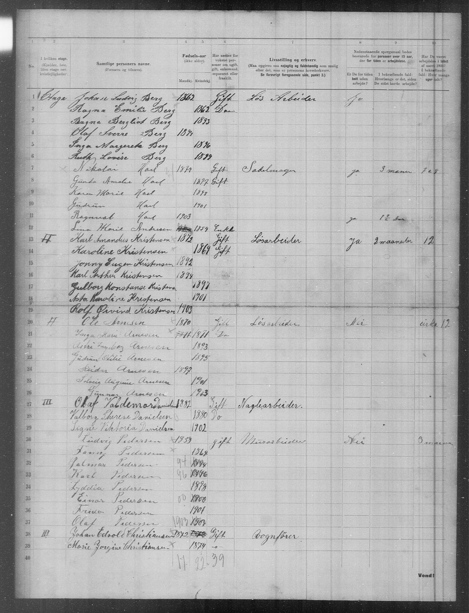 OBA, Municipal Census 1903 for Kristiania, 1903, p. 3664