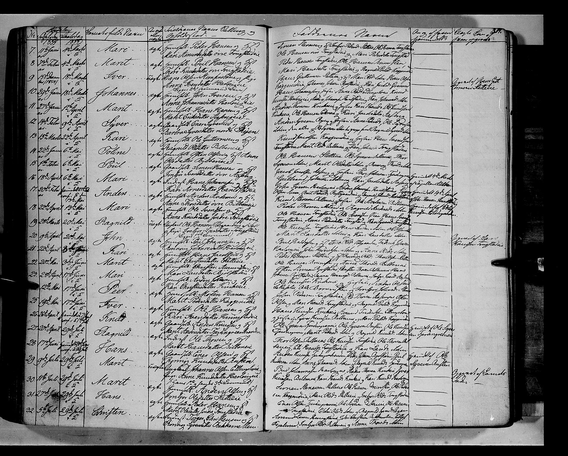 Vågå prestekontor, SAH/PREST-076/H/Ha/Haa/L0005: Parish register (official) no. 5 /2, 1842-1856, p. 311