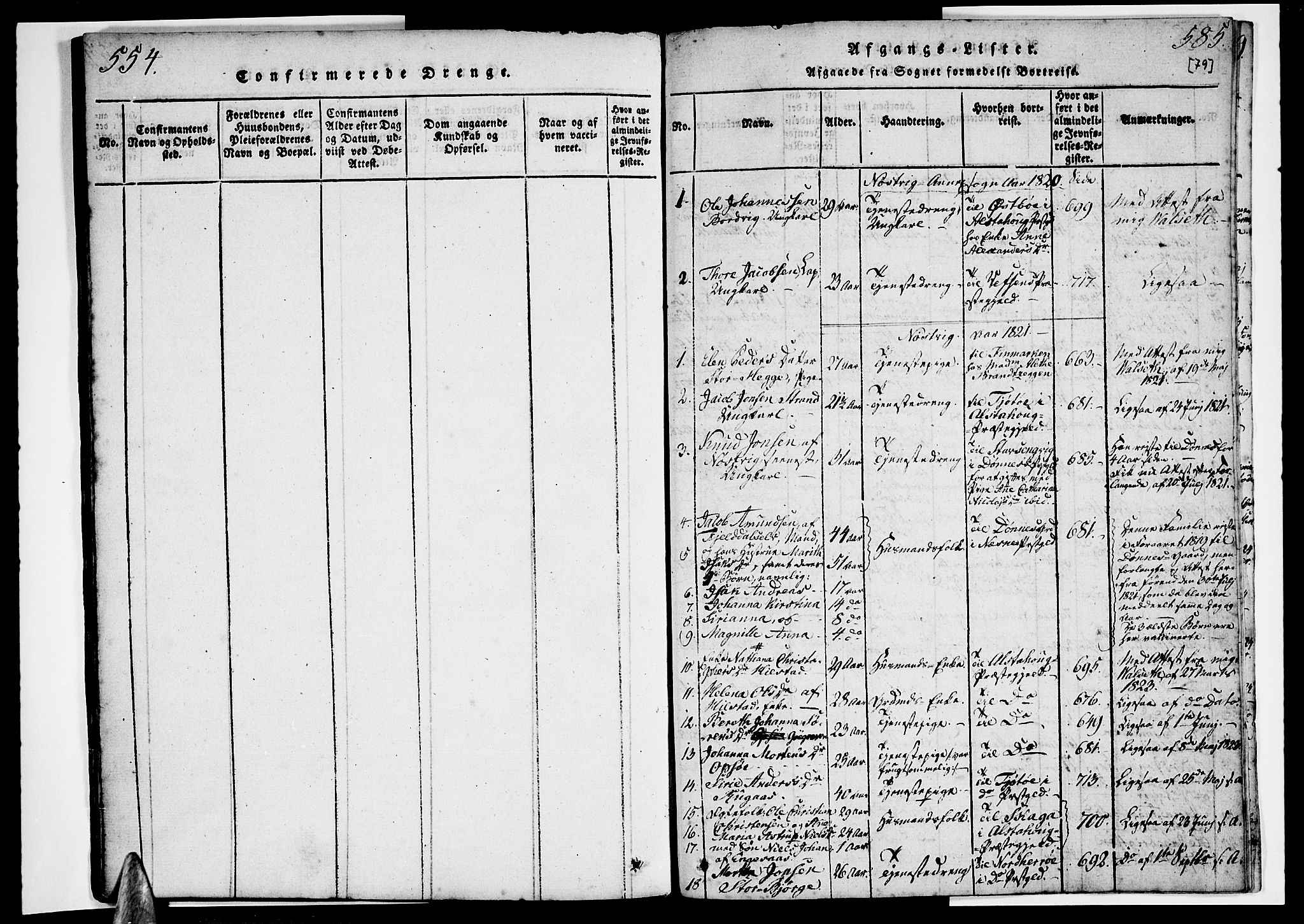 Ministerialprotokoller, klokkerbøker og fødselsregistre - Nordland, AV/SAT-A-1459/814/L0223: Parish register (official) no. 814A04, 1820-1833, p. 584-585