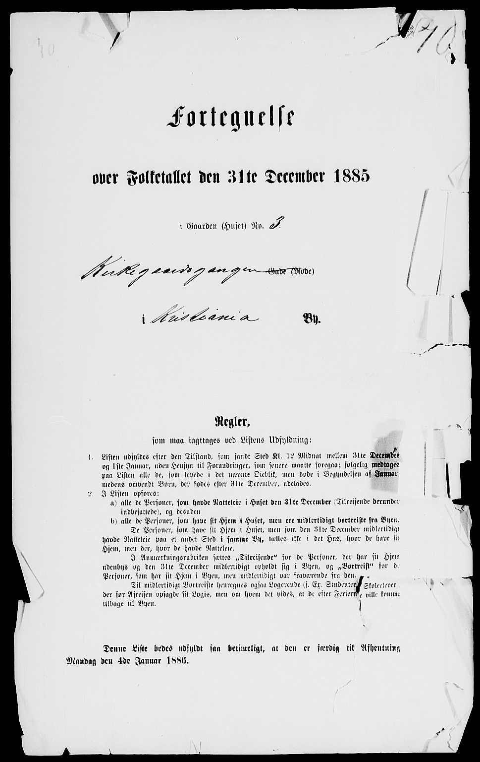 RA, 1885 census for 0301 Kristiania, 1885, p. 2518