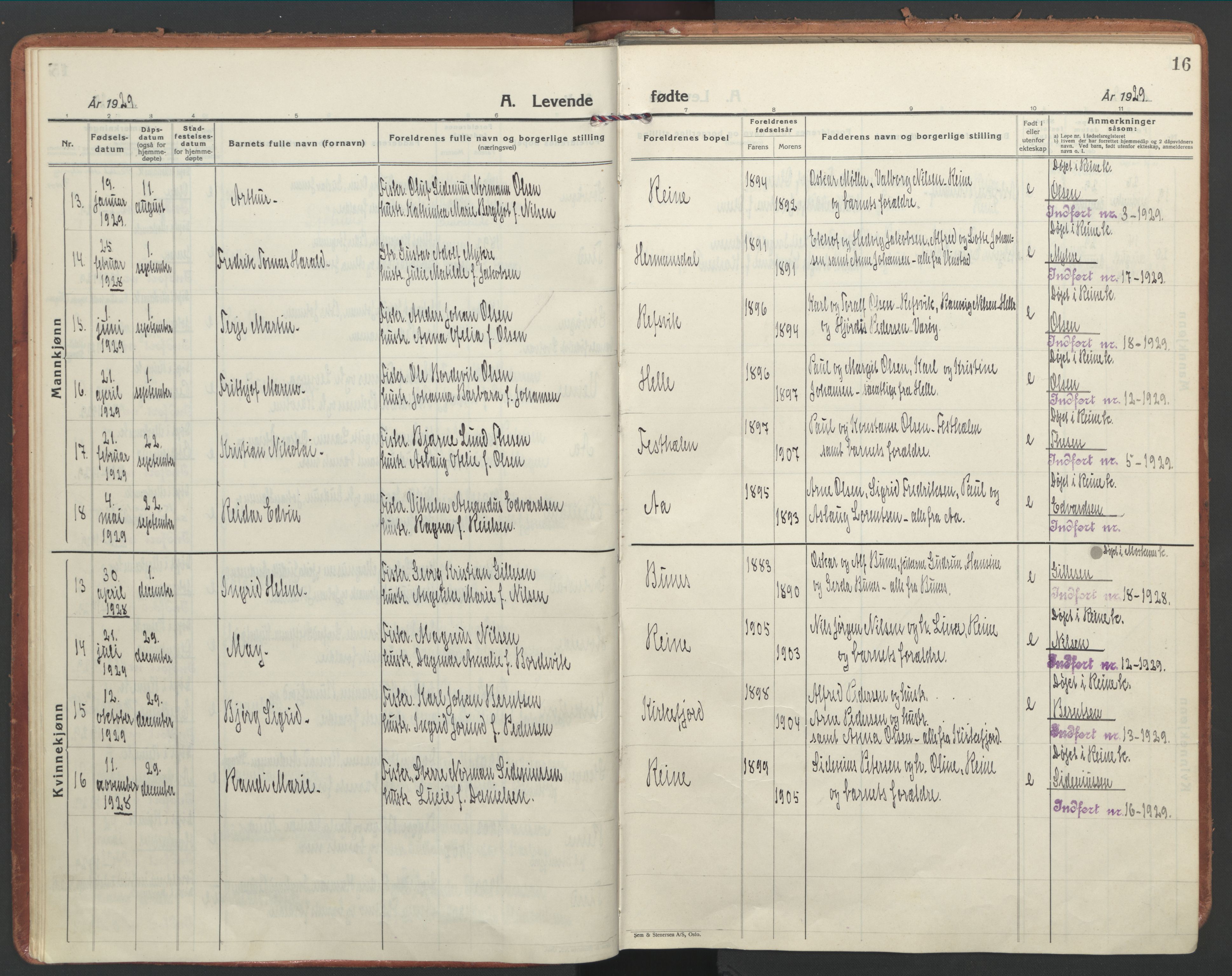 Ministerialprotokoller, klokkerbøker og fødselsregistre - Nordland, SAT/A-1459/886/L1223: Parish register (official) no. 886A05, 1926-1938, p. 16