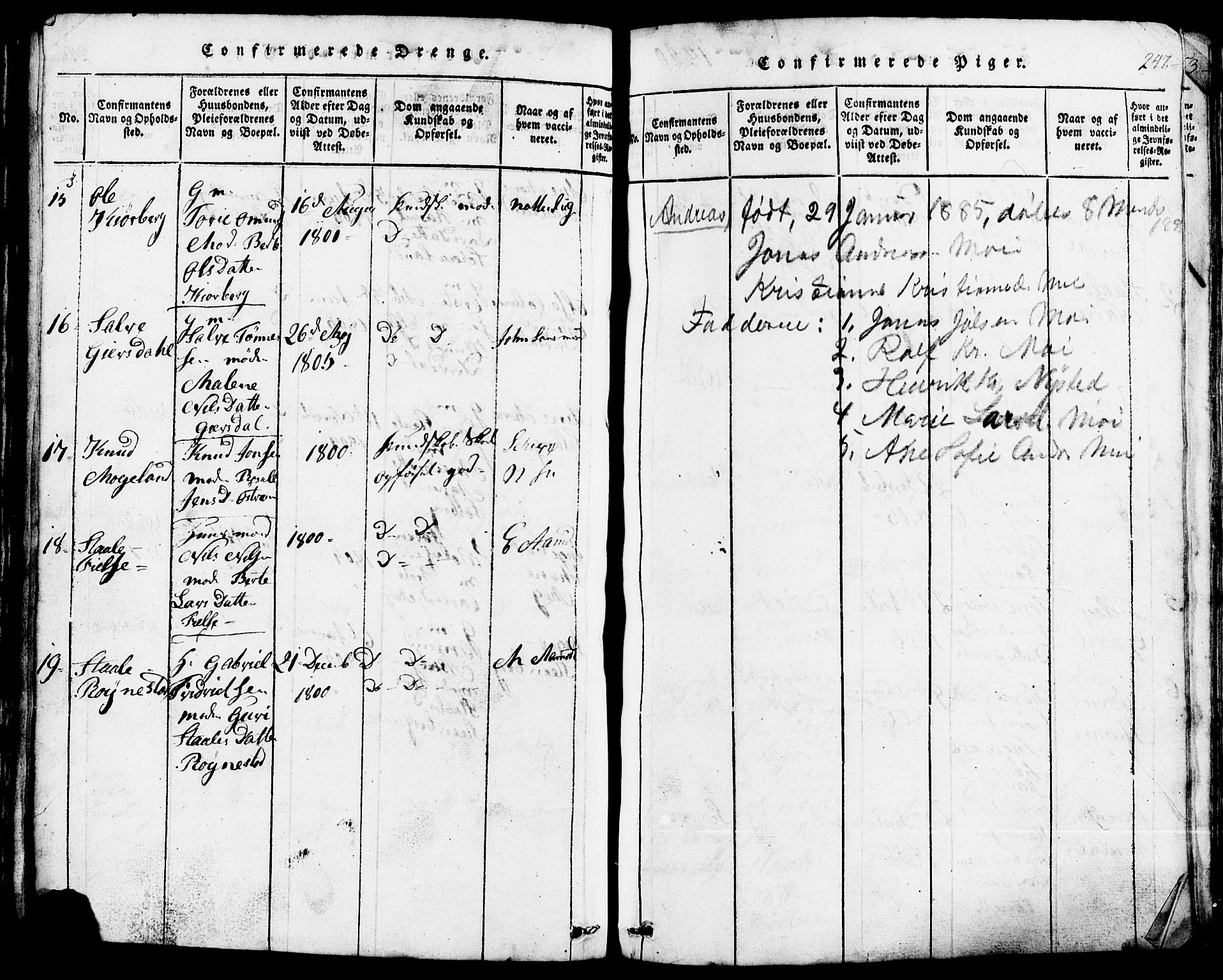 Lund sokneprestkontor, SAST/A-101809/S07/L0002: Parish register (copy) no. B 2, 1816-1832, p. 247
