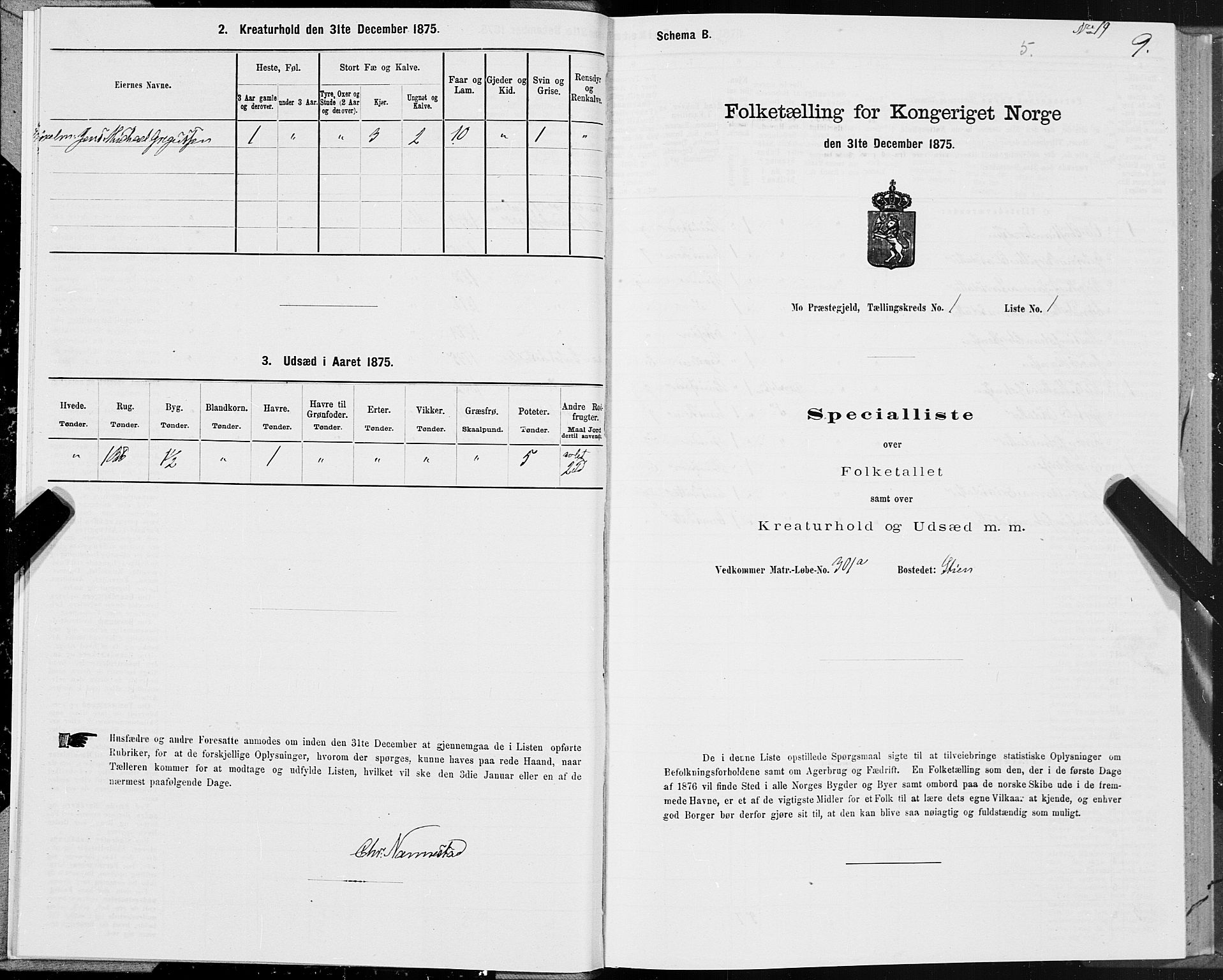 SAT, 1875 census for 1833P Mo, 1875, p. 1009