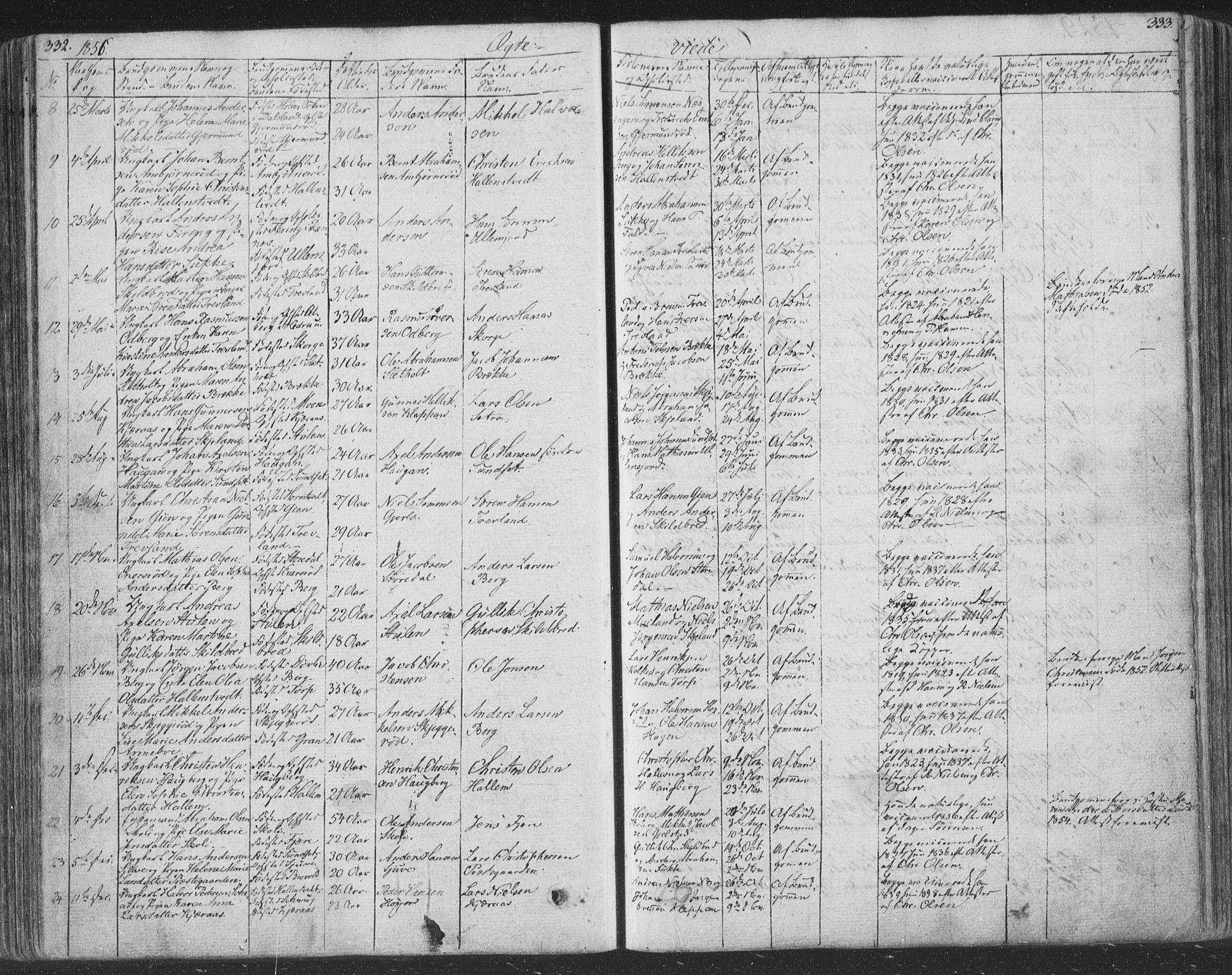 Andebu kirkebøker, SAKO/A-336/F/Fa/L0004: Parish register (official) no. 4, 1829-1856, p. 332-333
