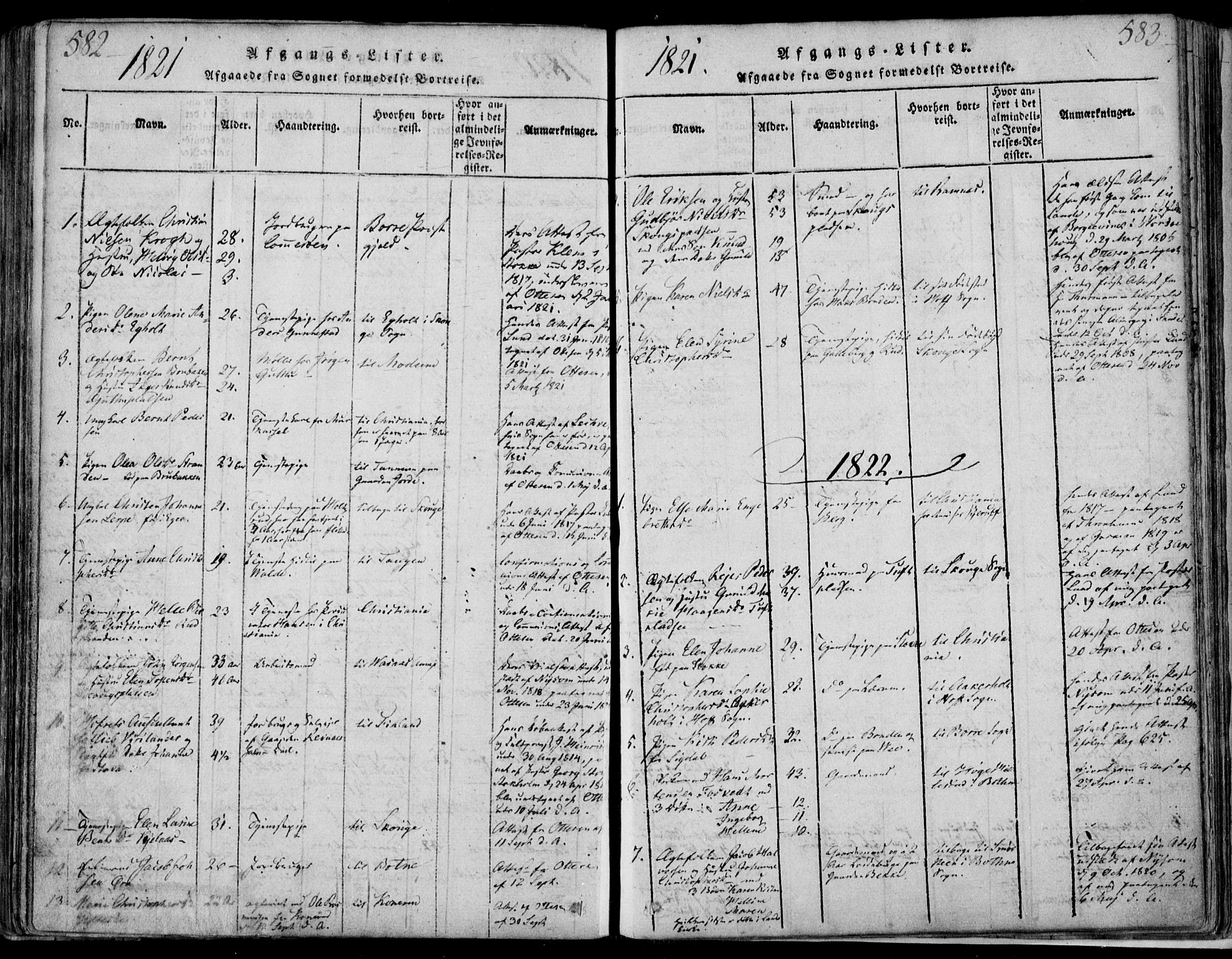 Sande Kirkebøker, SAKO/A-53/F/Fa/L0003: Parish register (official) no. 3, 1814-1847, p. 582-583