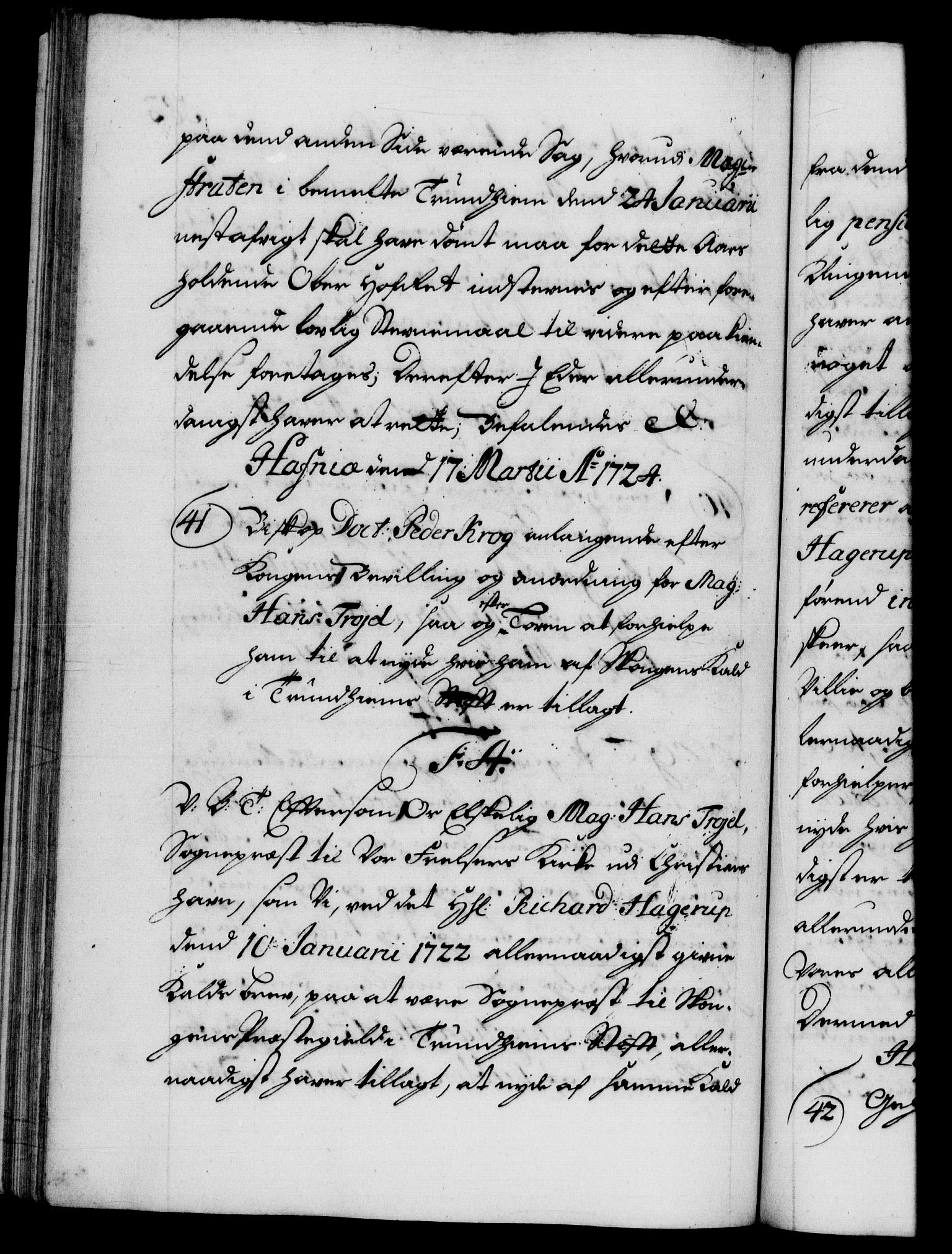 Danske Kanselli 1572-1799, AV/RA-EA-3023/F/Fc/Fca/Fcab/L0022: Norske tegnelser, 1722-1724, p. 582b