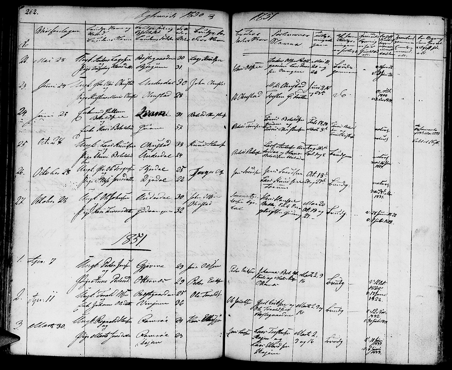 Aurland sokneprestembete, SAB/A-99937/H/Ha/Haa/L0006: Parish register (official) no. A 6, 1821-1859, p. 262