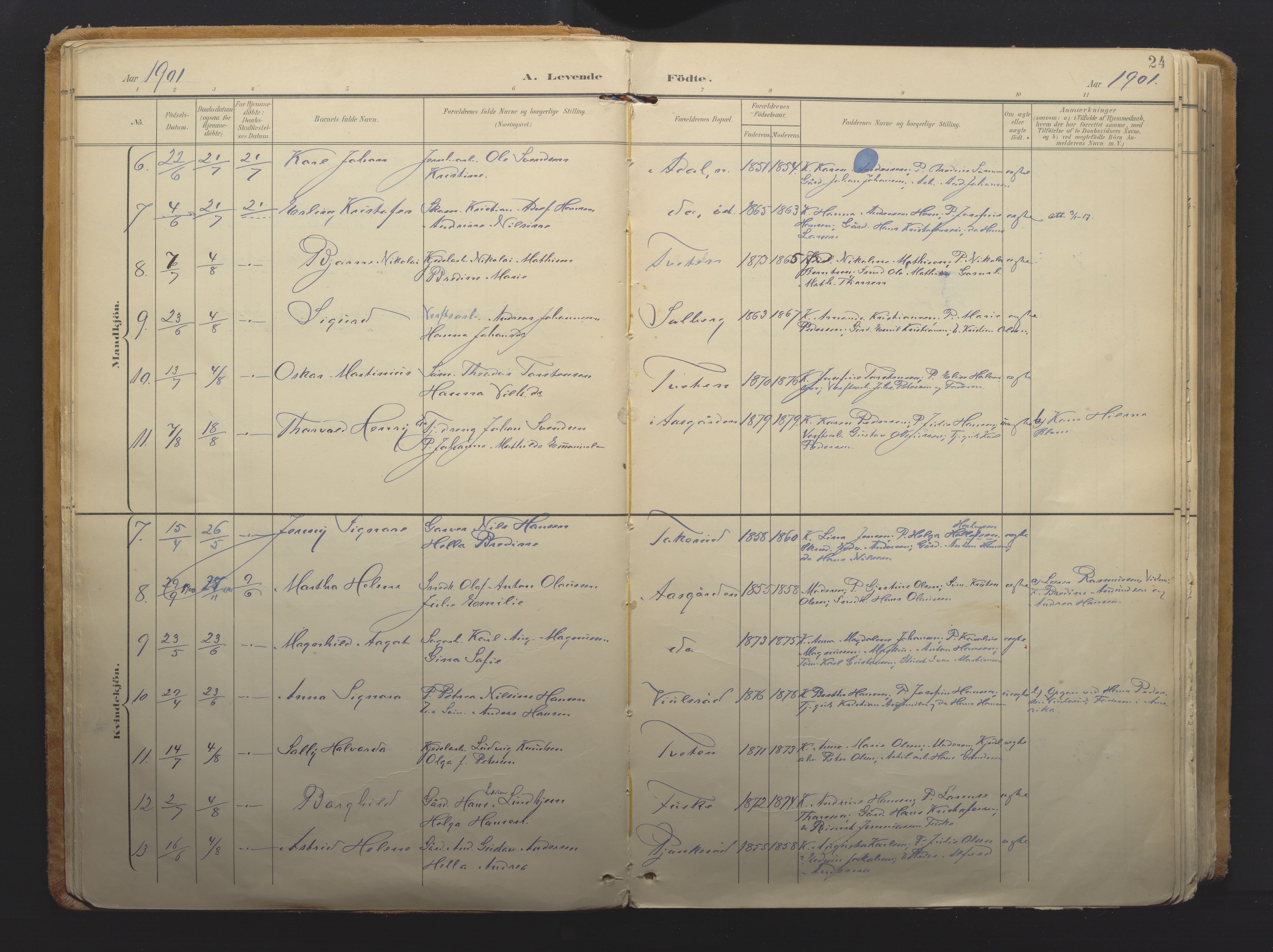 Borre kirkebøker, AV/SAKO-A-338/F/Fa/L0011: Parish register (official) no. I 11, 1897-1921, p. 24