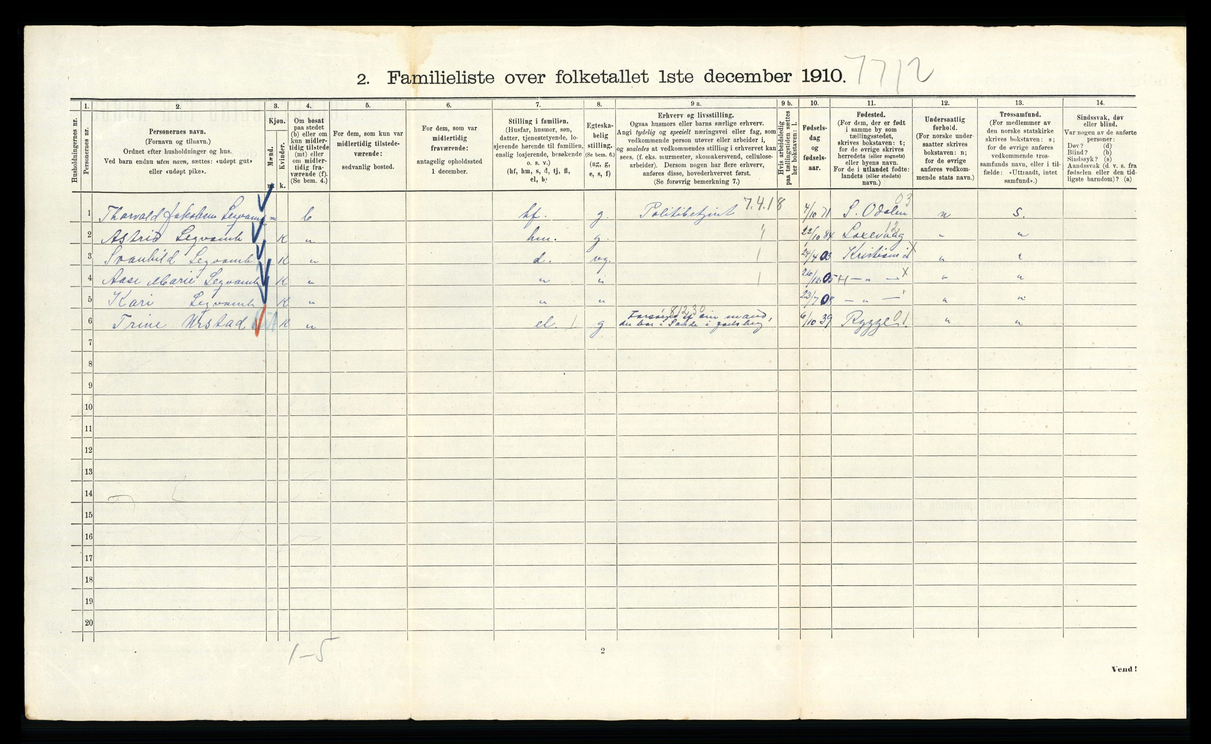 RA, 1910 census for Kristiania, 1910, p. 98376