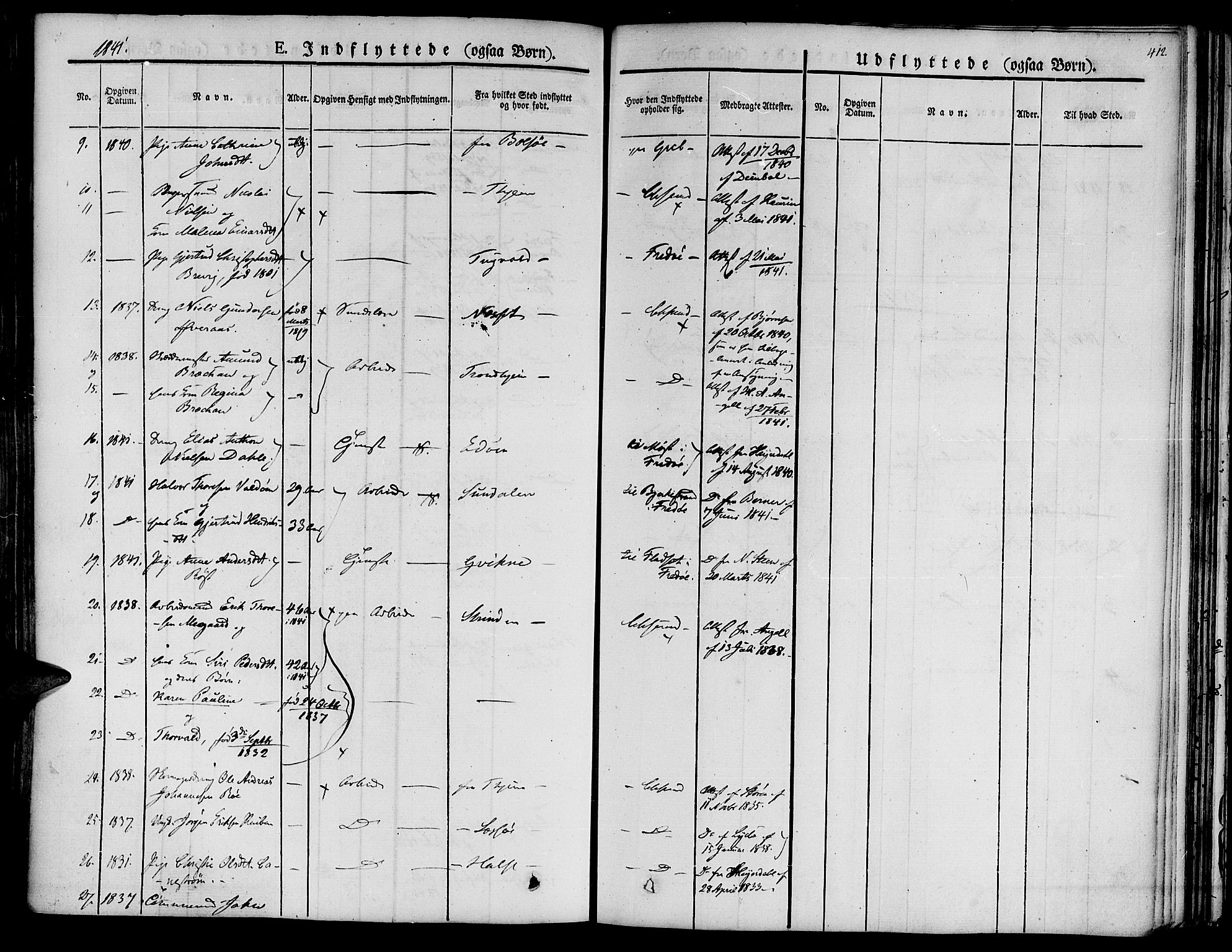 Ministerialprotokoller, klokkerbøker og fødselsregistre - Møre og Romsdal, AV/SAT-A-1454/572/L0843: Parish register (official) no. 572A06, 1832-1842, p. 412