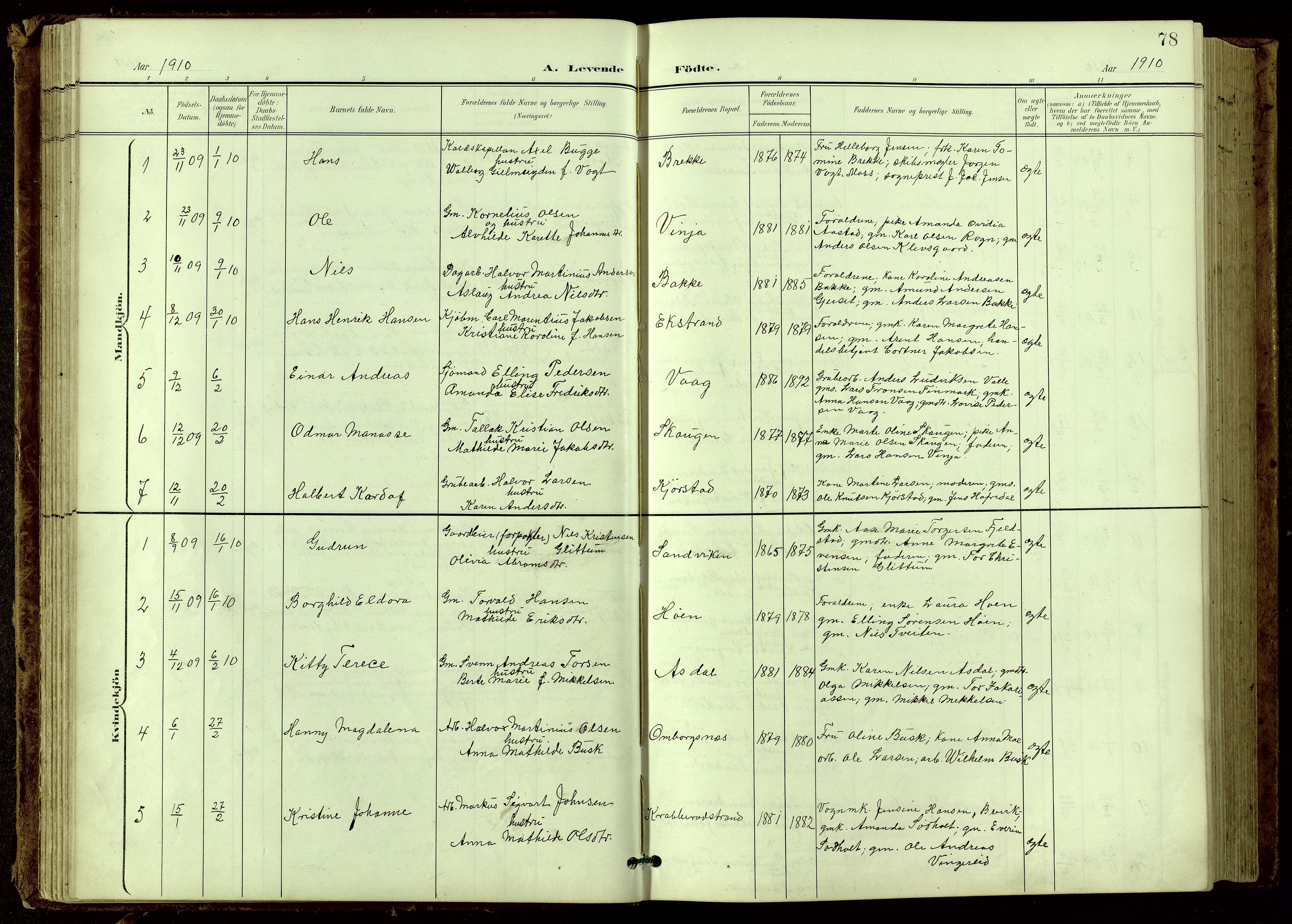 Bamble kirkebøker, SAKO/A-253/G/Ga/L0010: Parish register (copy) no. I 10, 1901-1919, p. 78