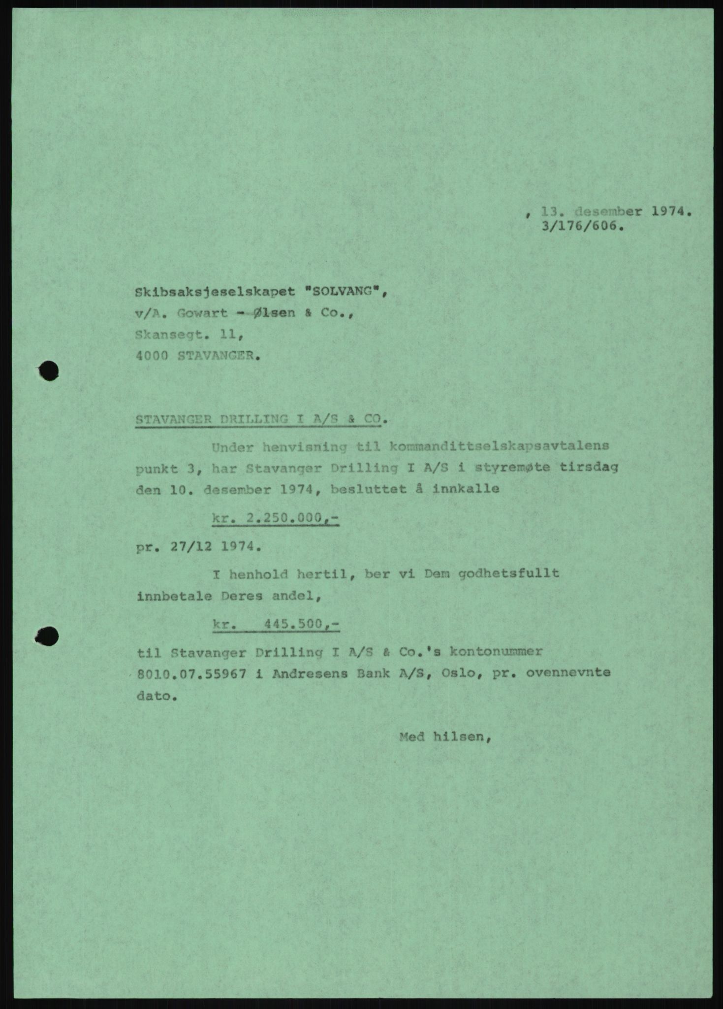 Pa 1503 - Stavanger Drilling AS, AV/SAST-A-101906/D/L0006: Korrespondanse og saksdokumenter, 1974-1984, p. 573