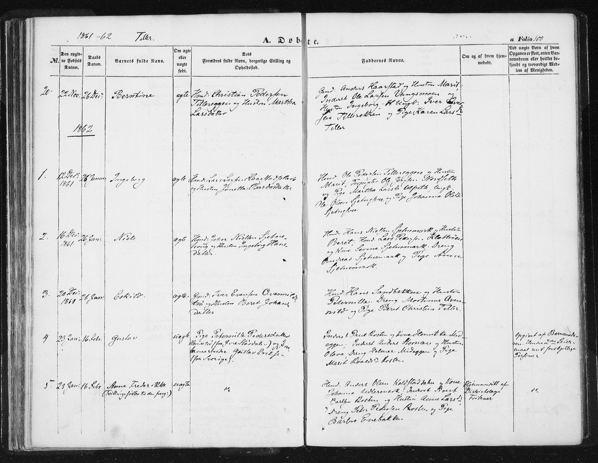 Ministerialprotokoller, klokkerbøker og fødselsregistre - Sør-Trøndelag, AV/SAT-A-1456/618/L0441: Parish register (official) no. 618A05, 1843-1862, p. 100