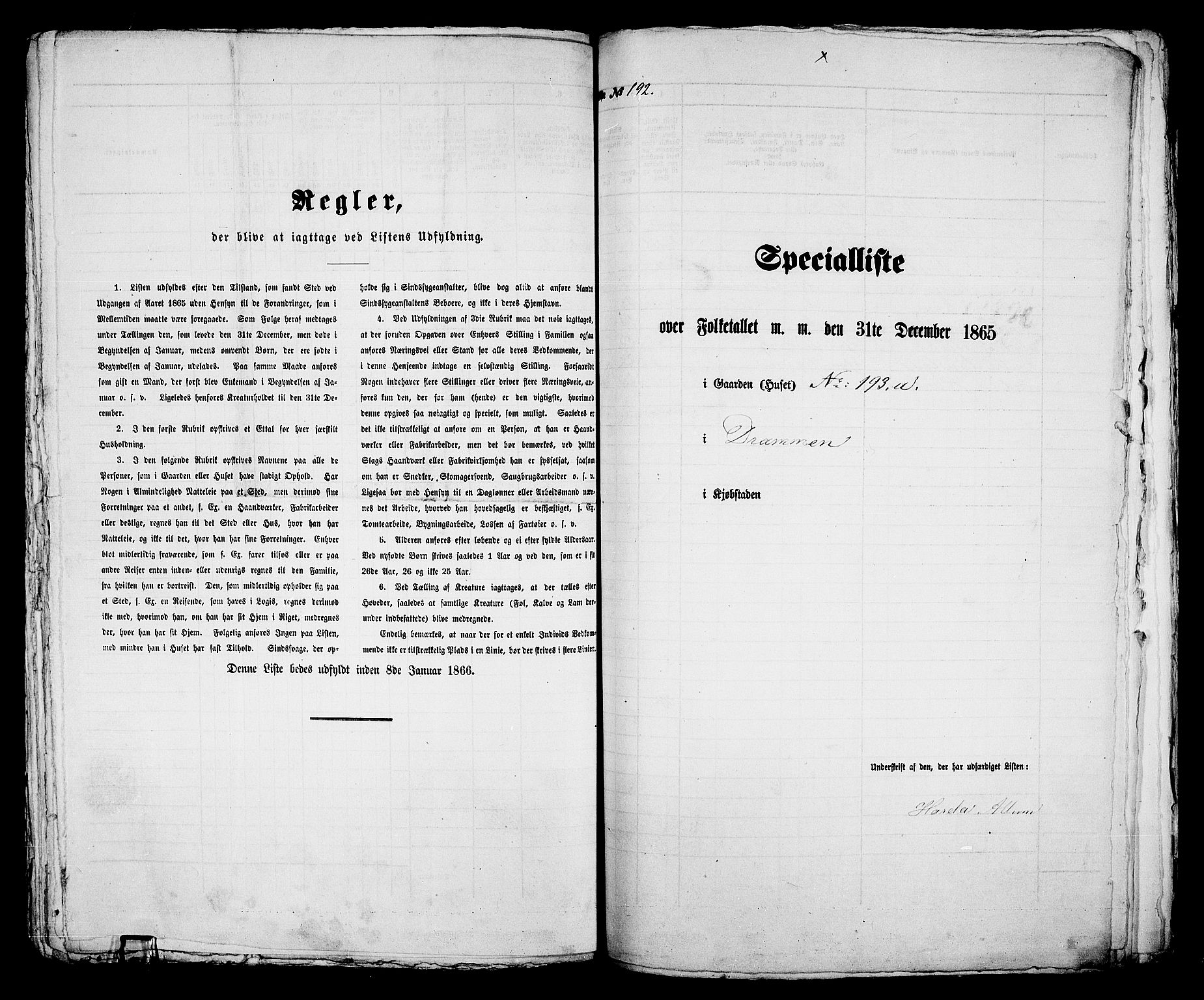 RA, 1865 census for Bragernes in Drammen, 1865, p. 410