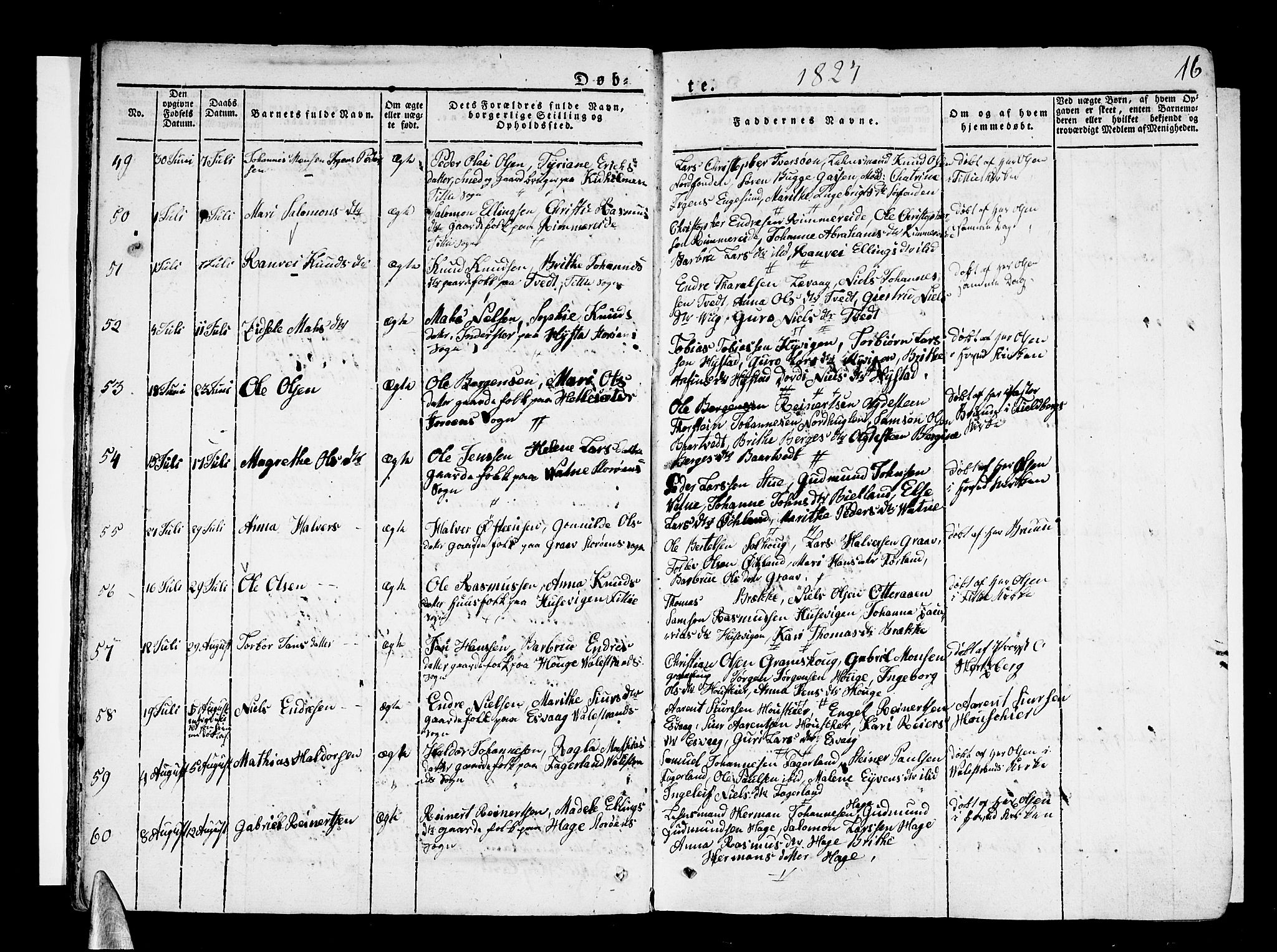 Stord sokneprestembete, AV/SAB-A-78201/H/Haa: Parish register (official) no. A 6, 1826-1840, p. 16
