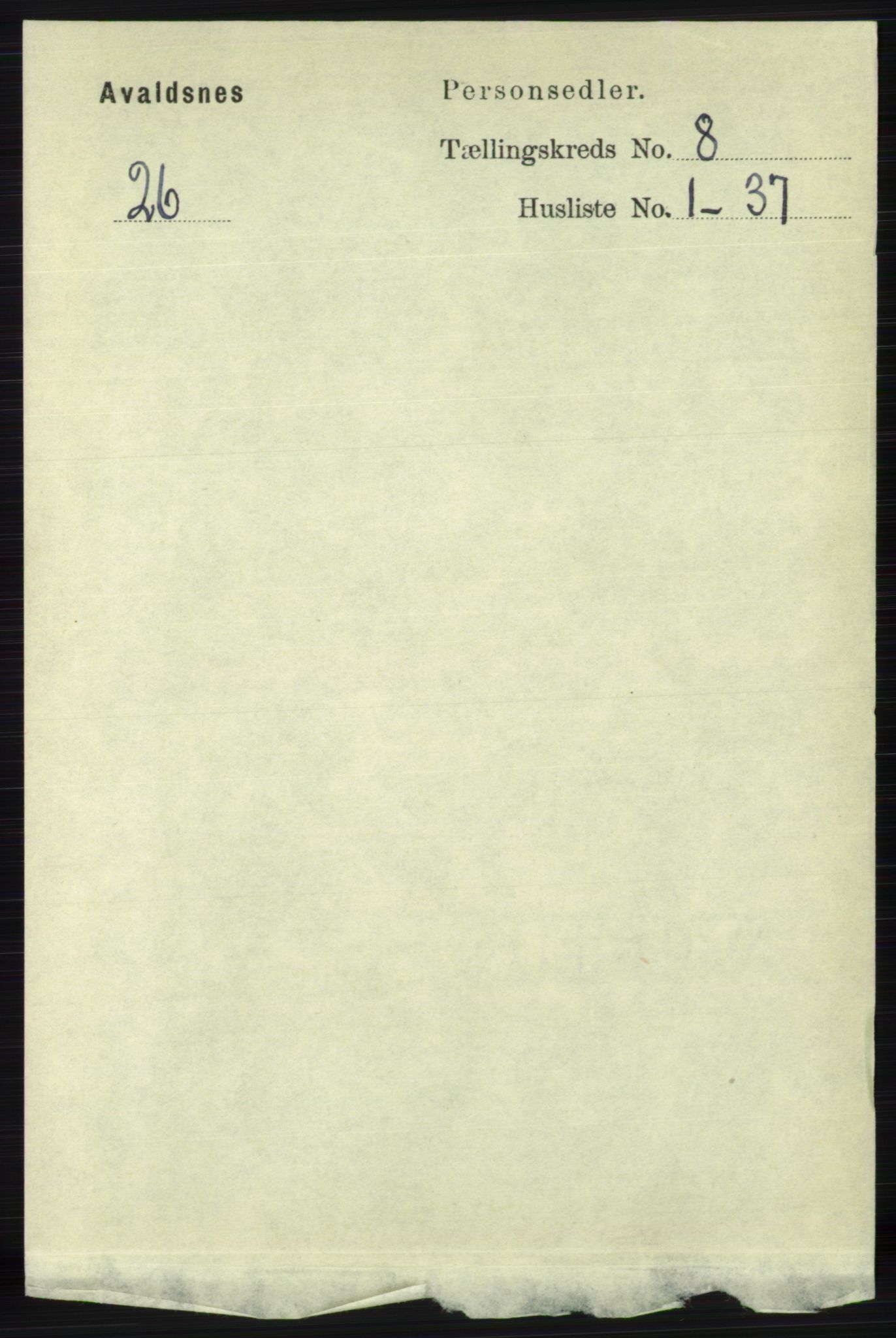 RA, 1891 census for 1147 Avaldsnes, 1891, p. 4205