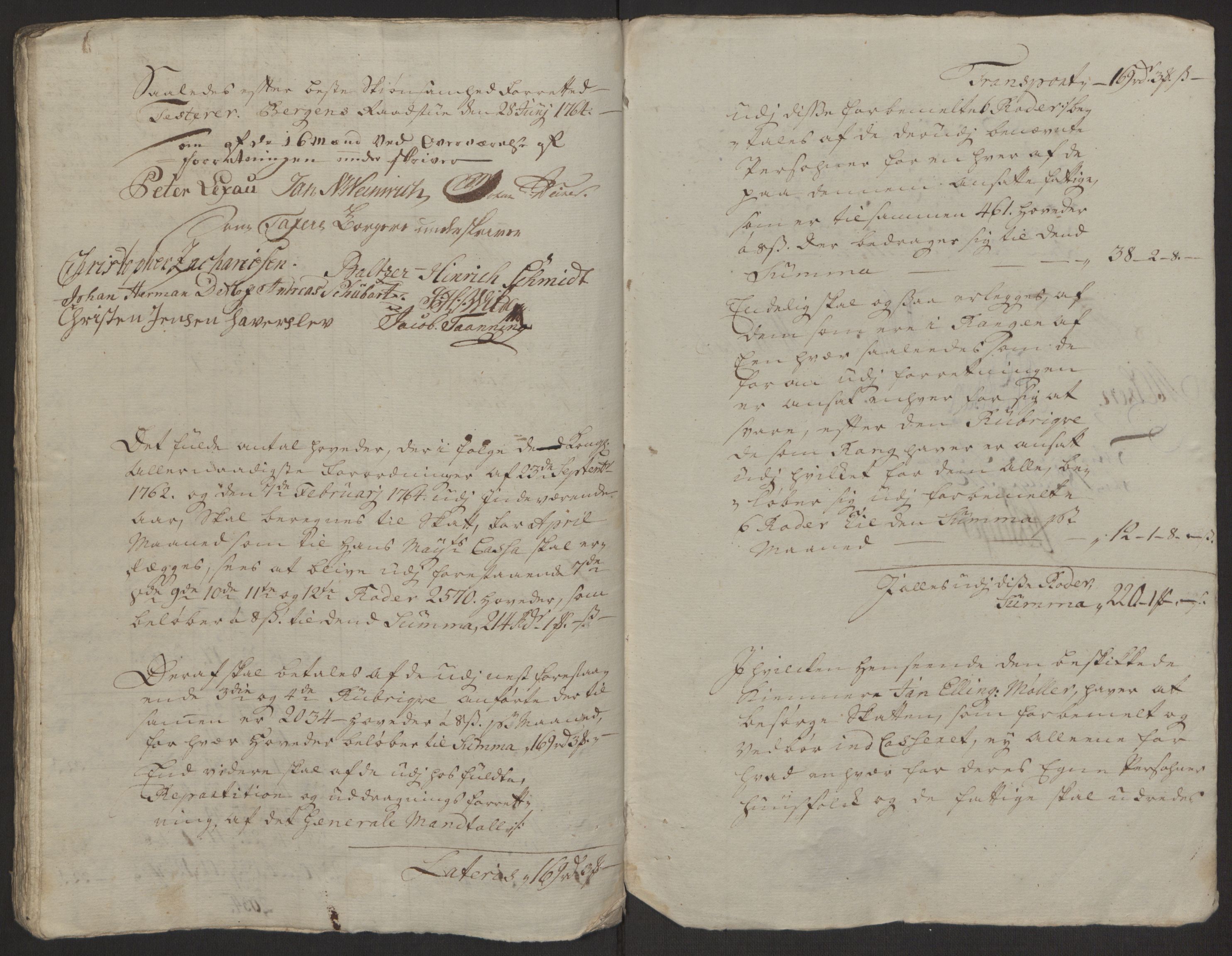 Rentekammeret inntil 1814, Reviderte regnskaper, Byregnskaper, AV/RA-EA-4066/R/Rp/L0367/0001: [P21] Kontribusjonsregnskap / Ekstraskatt, 1764, p. 267