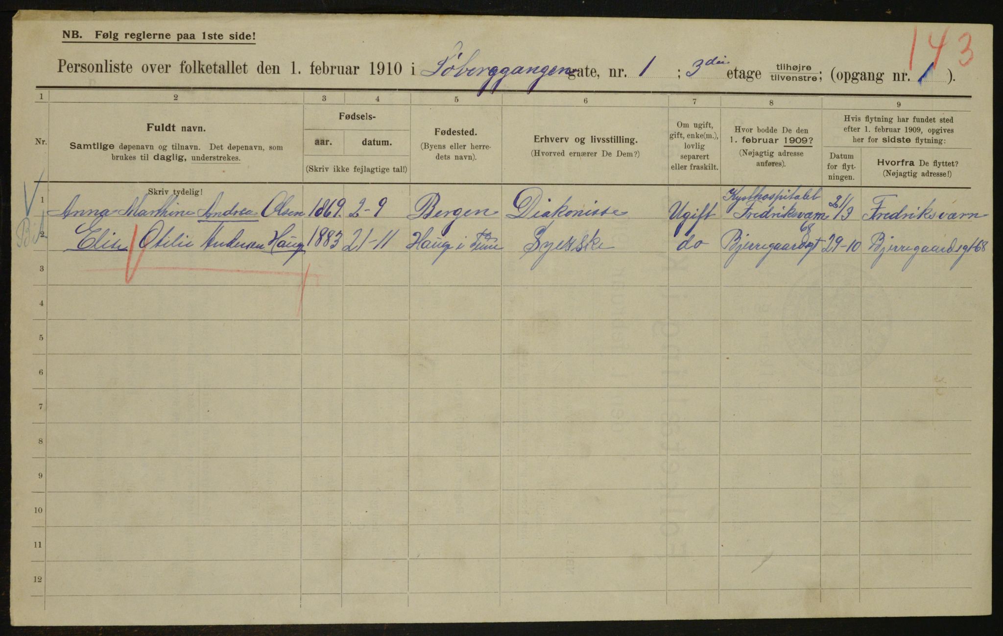 OBA, Municipal Census 1910 for Kristiania, 1910, p. 100794