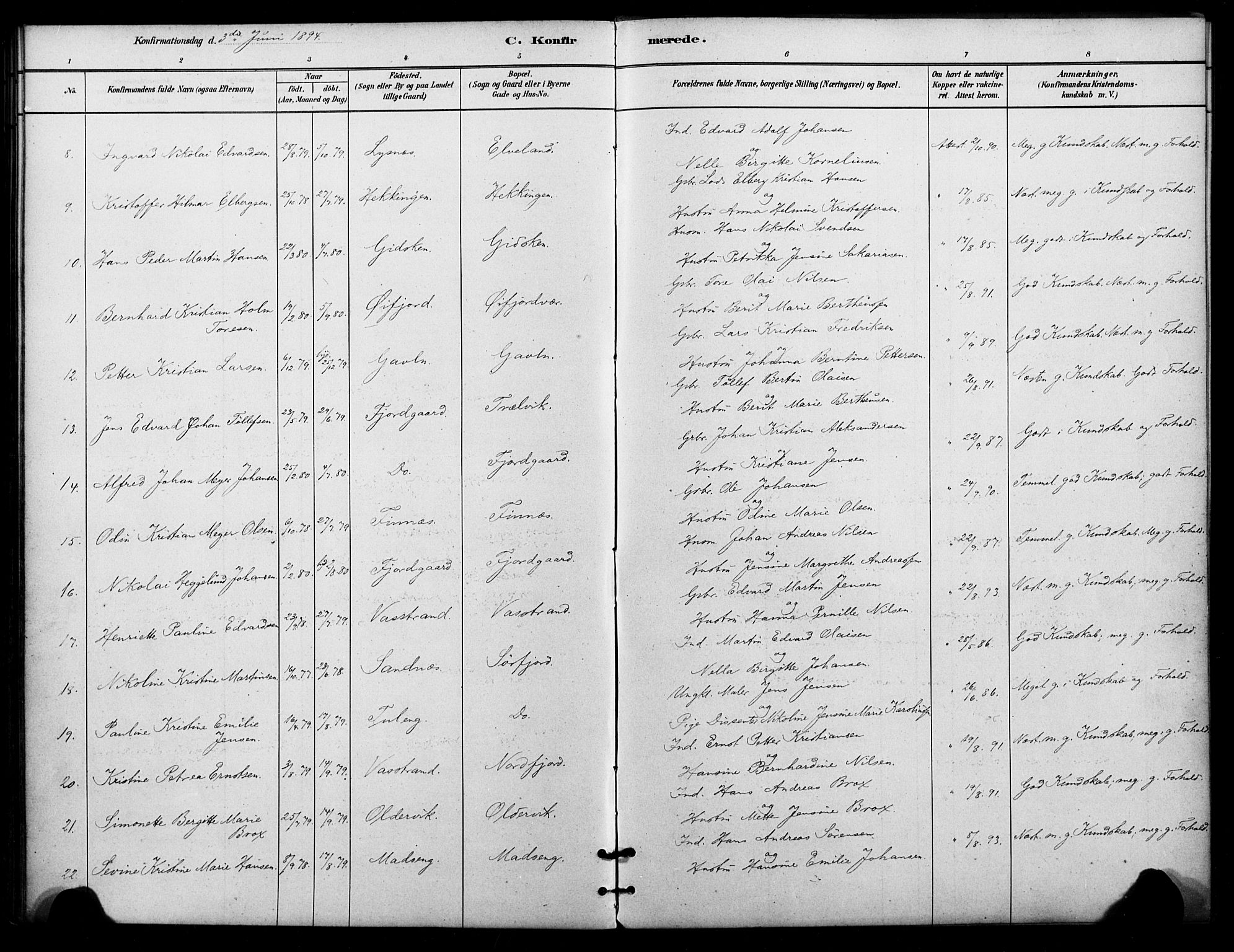 Lenvik sokneprestembete, AV/SATØ-S-1310/H/Ha/Haa/L0012kirke: Parish register (official) no. 12, 1880-1895