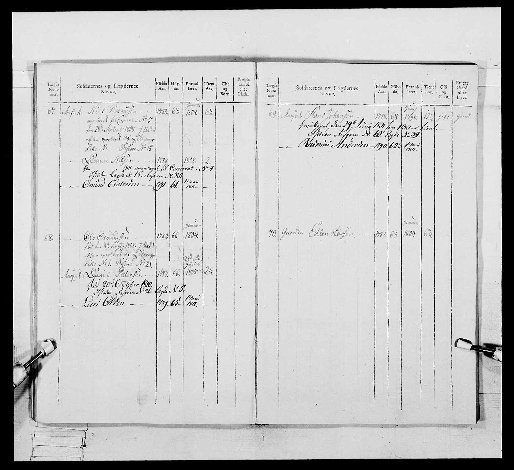 Generalitets- og kommissariatskollegiet, Det kongelige norske kommissariatskollegium, AV/RA-EA-5420/E/Eh/L0111: Vesterlenske nasjonale infanteriregiment, 1810, p. 416