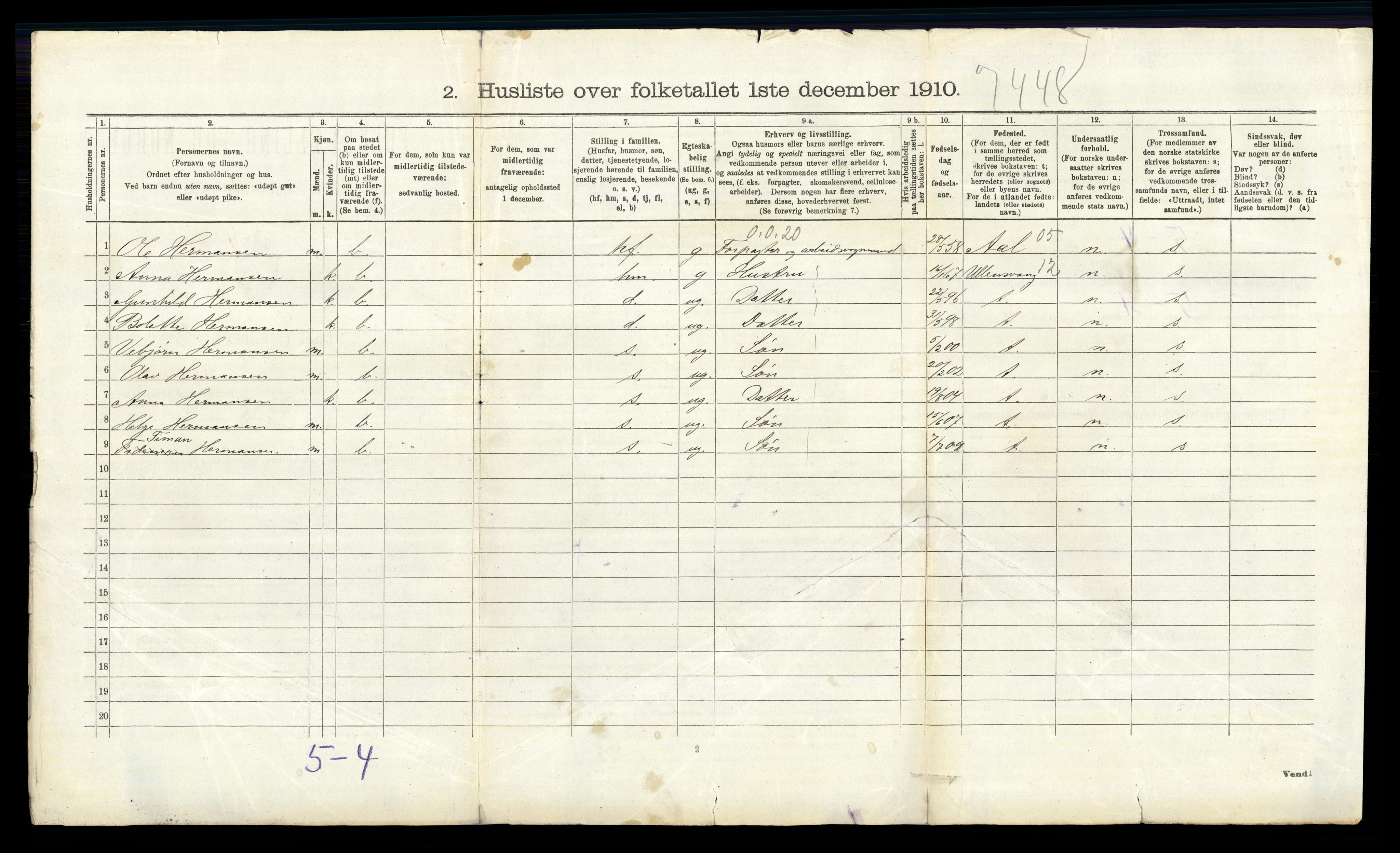 RA, 1910 census for Glemmen, 1910, p. 2553