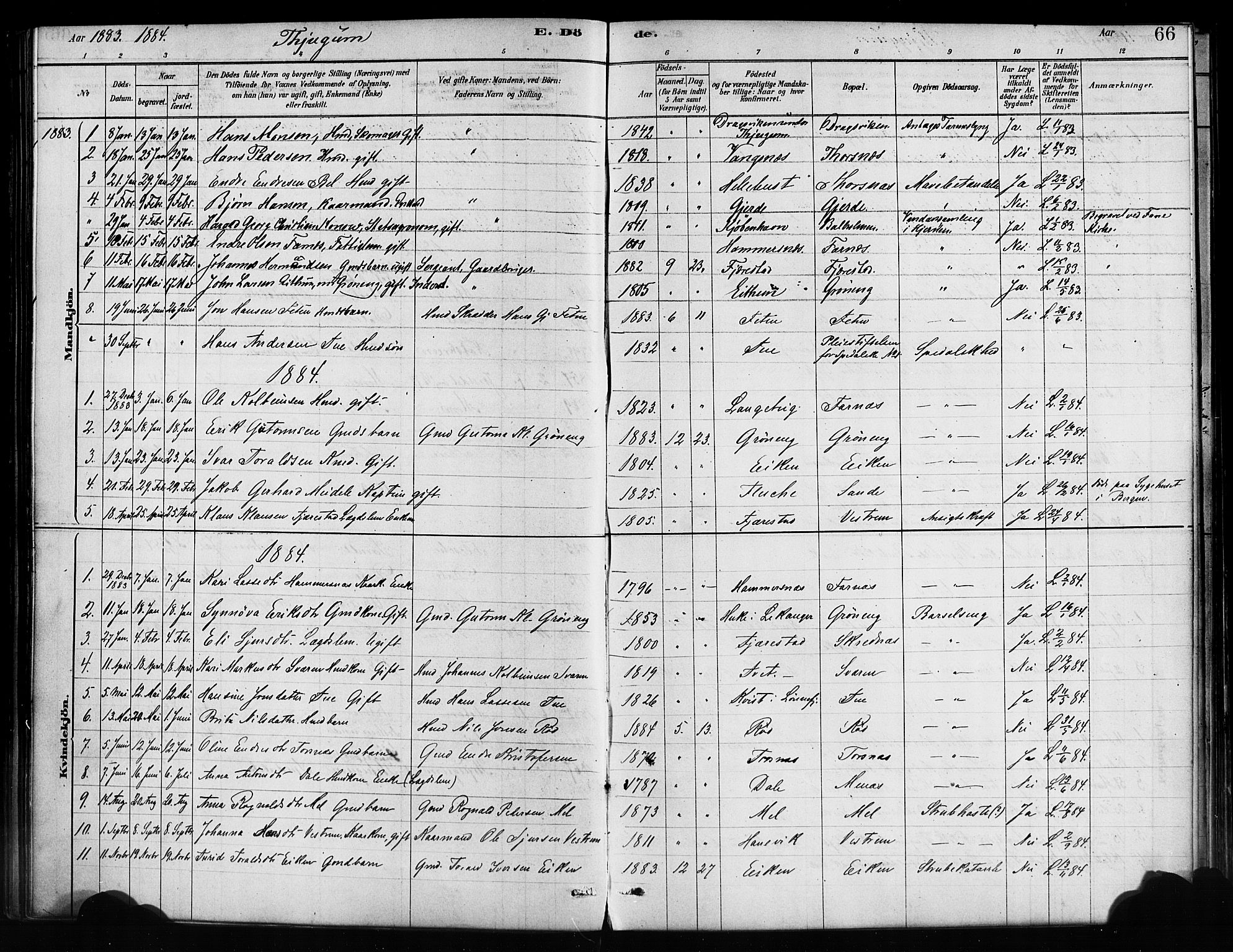 Balestrand sokneprestembete, SAB/A-79601/H/Haa/Haaa/L0004: Parish register (official) no. A 4 /1, 1879-1888, p. 66