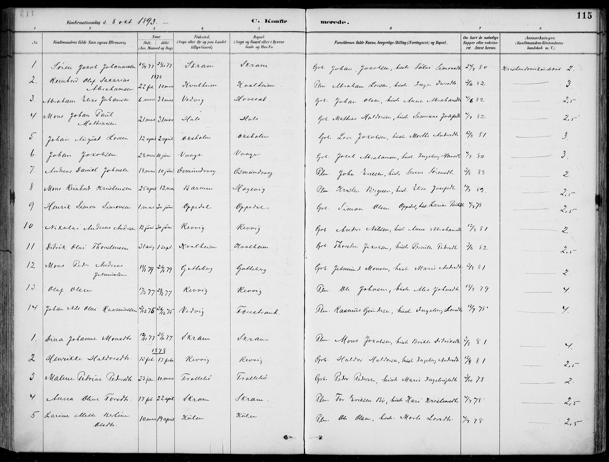 Selje sokneprestembete, AV/SAB-A-99938/H/Ha/Haa/Haac/L0002: Parish register (official) no. C  2, 1889-1904, p. 115