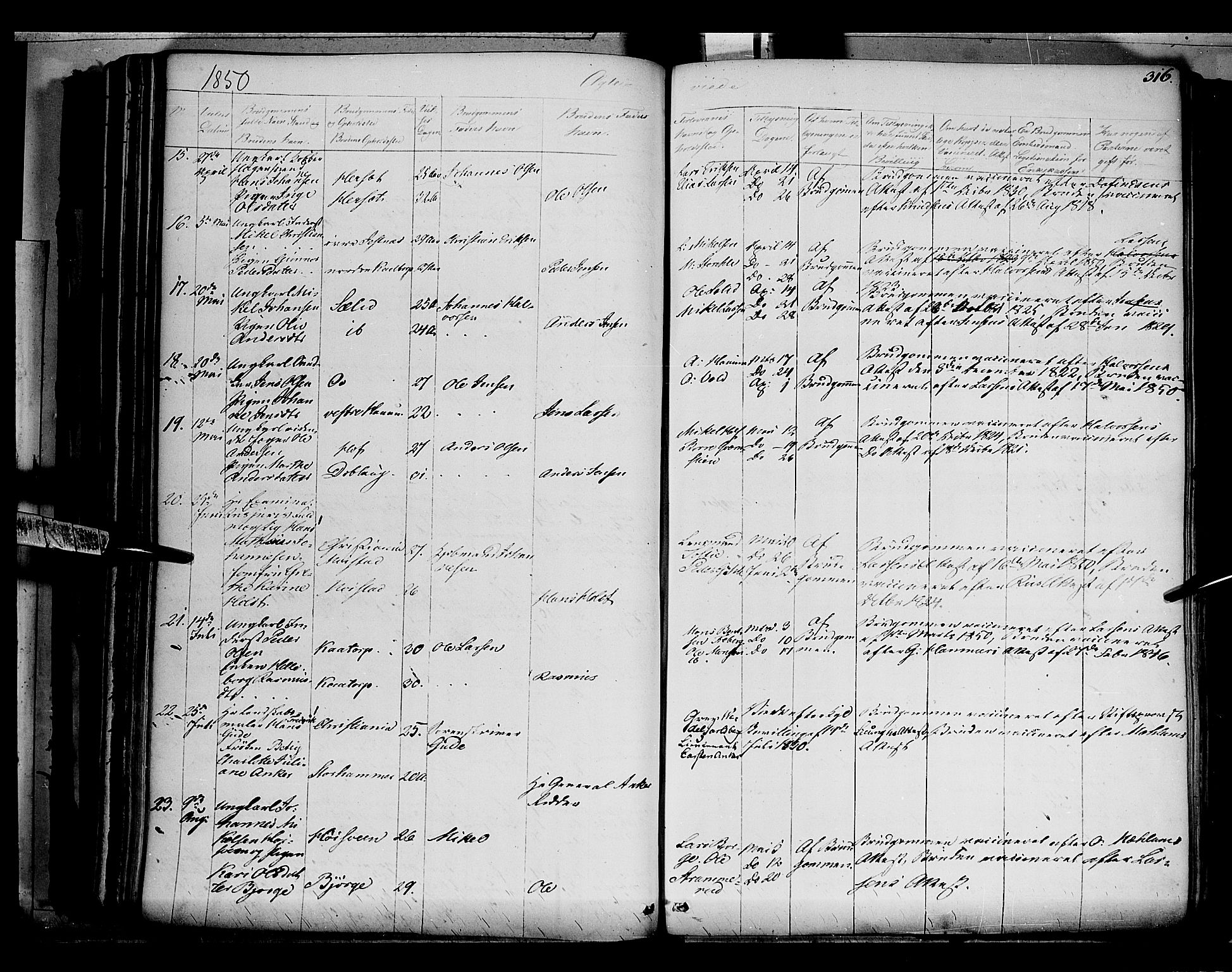 Vang prestekontor, Hedmark, SAH/PREST-008/H/Ha/Haa/L0010: Parish register (official) no. 10, 1841-1855, p. 316
