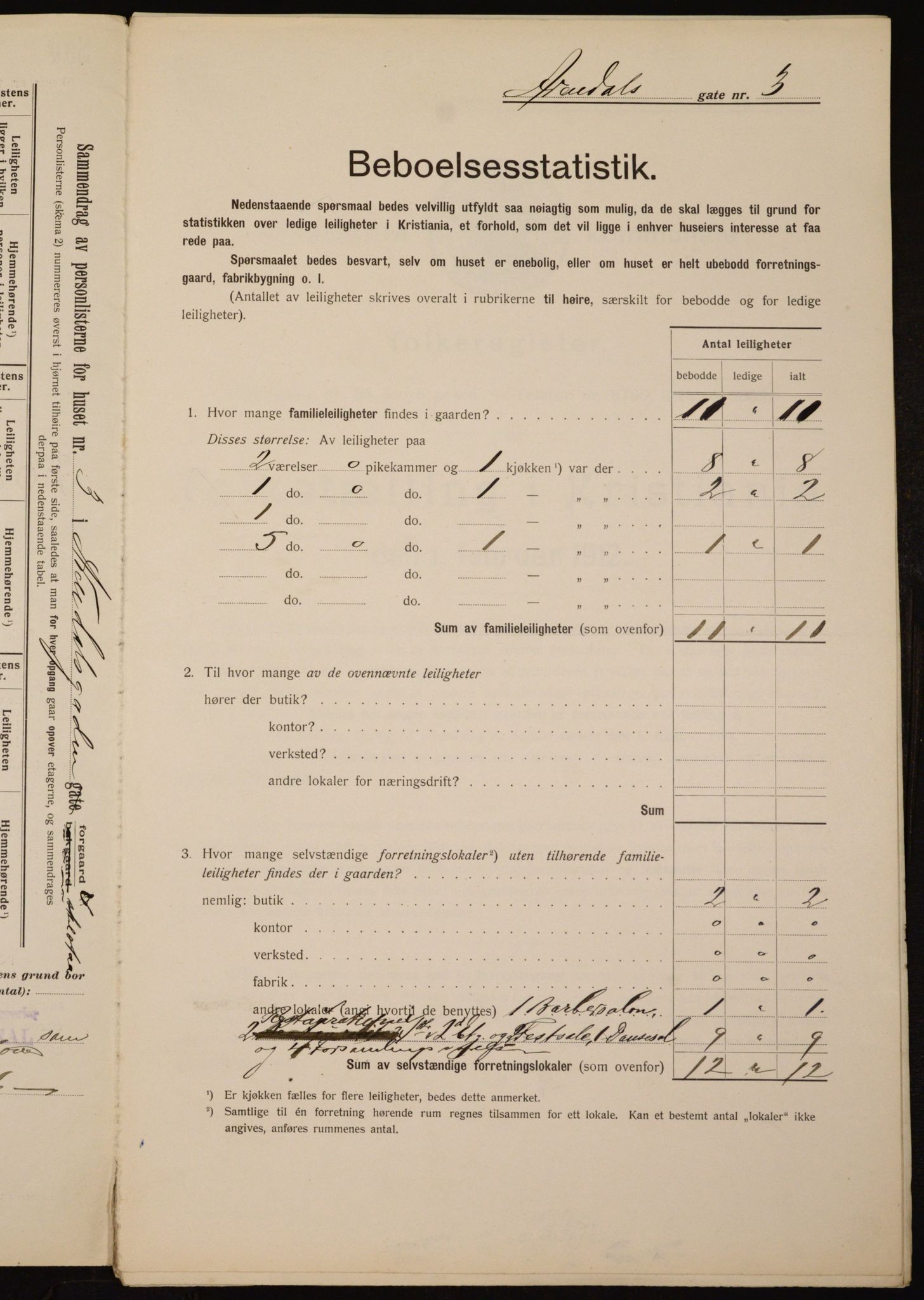 OBA, Municipal Census 1912 for Kristiania, 1912, p. 1892