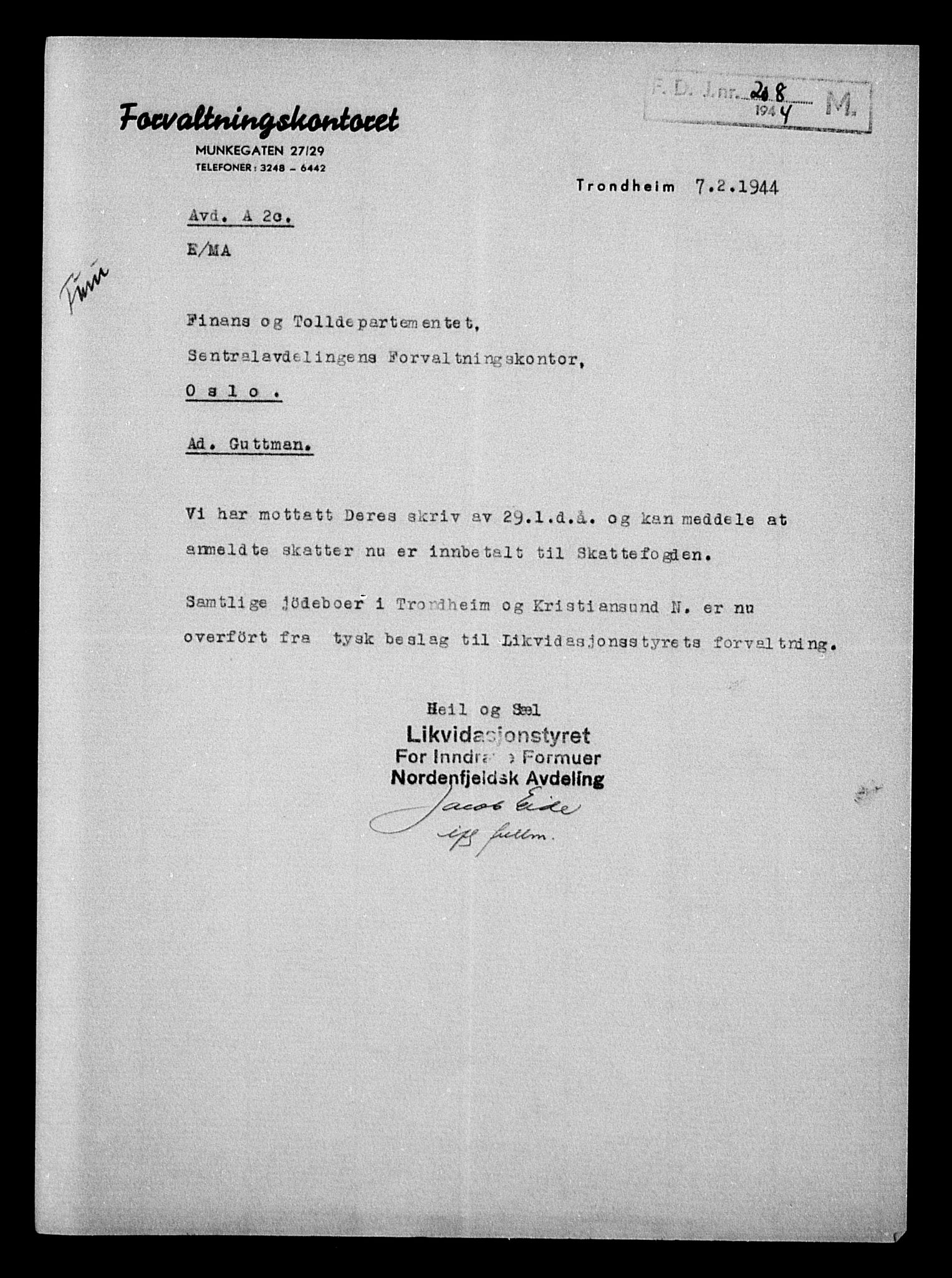 Justisdepartementet, Tilbakeføringskontoret for inndratte formuer, AV/RA-S-1564/H/Hc/Hca/L0896: --, 1945-1947, p. 5